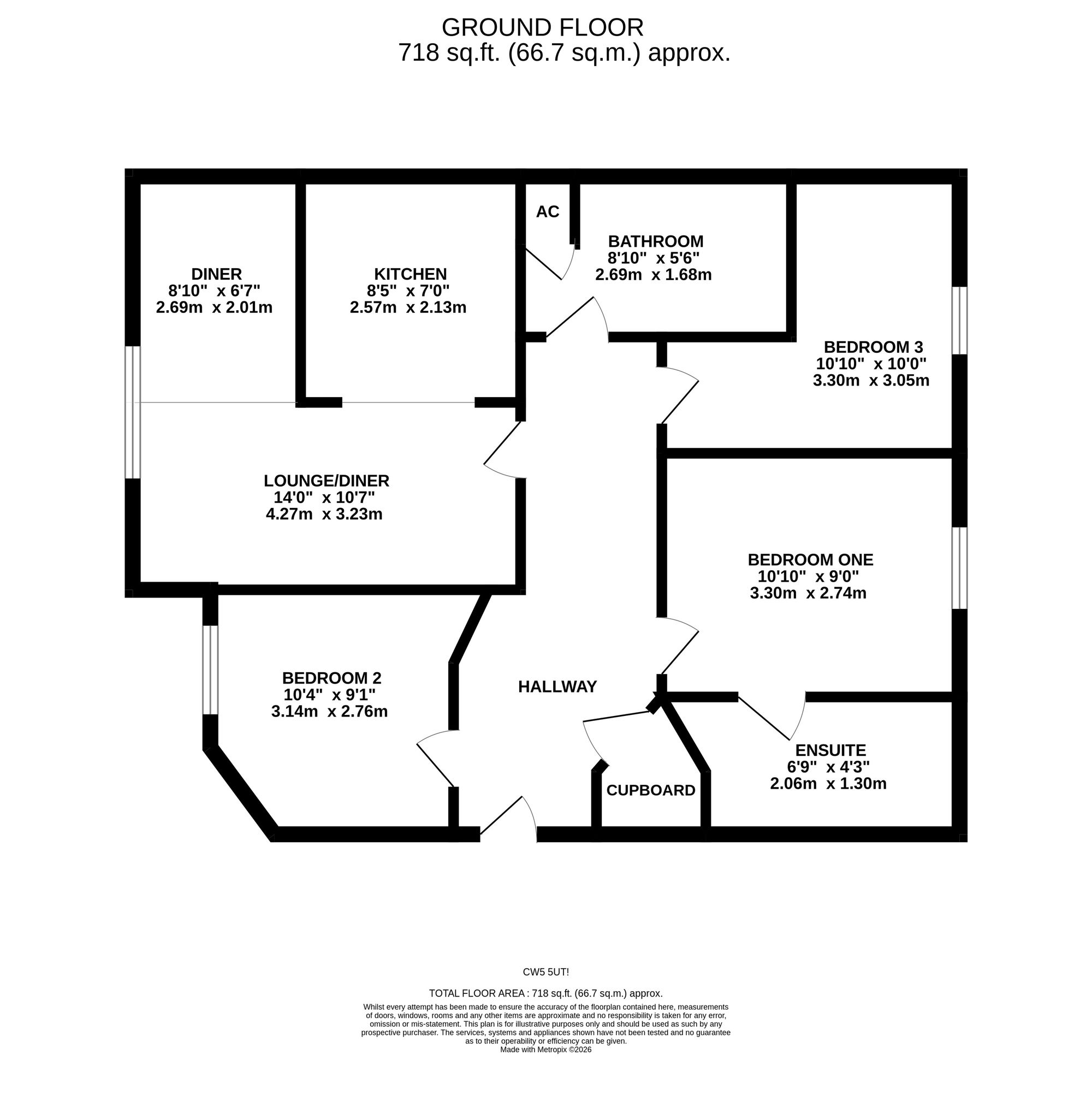 15 Byron Walk, Nantwich floorplan
