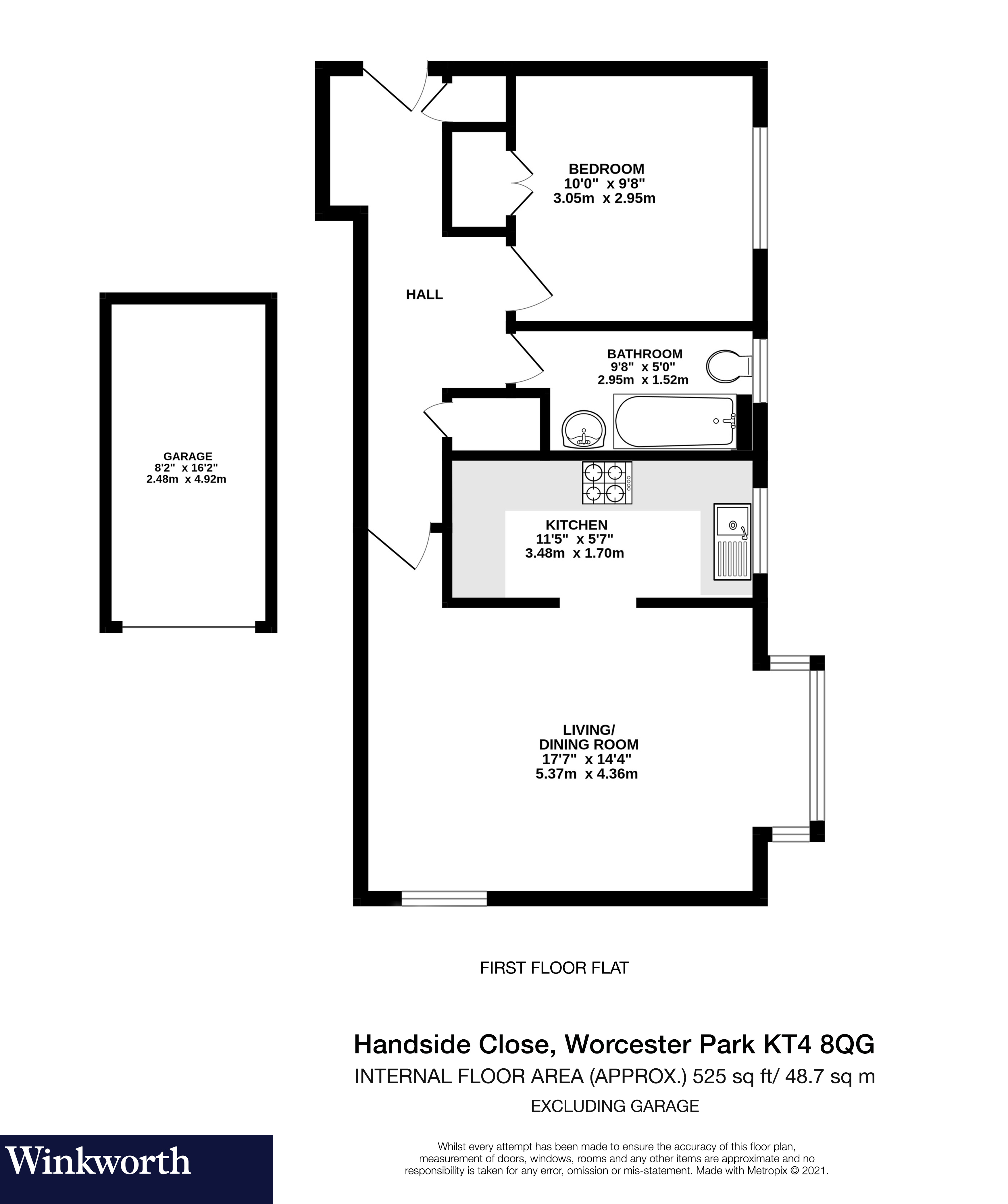 5, Handside Close, Worcester Park floorplan