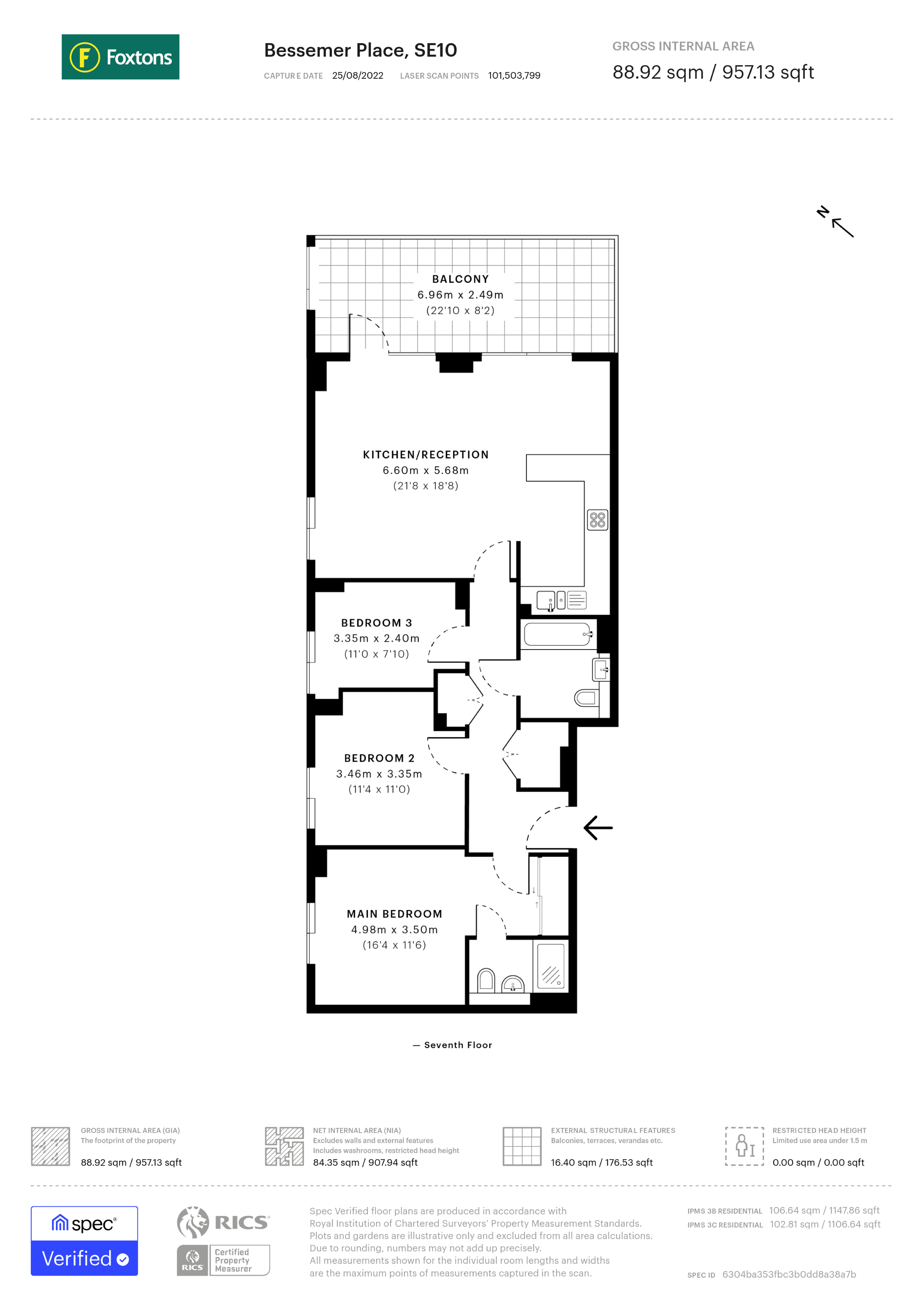 Bessemer Place, North Greenwich, London SE10, 3 bedroom flat for sale