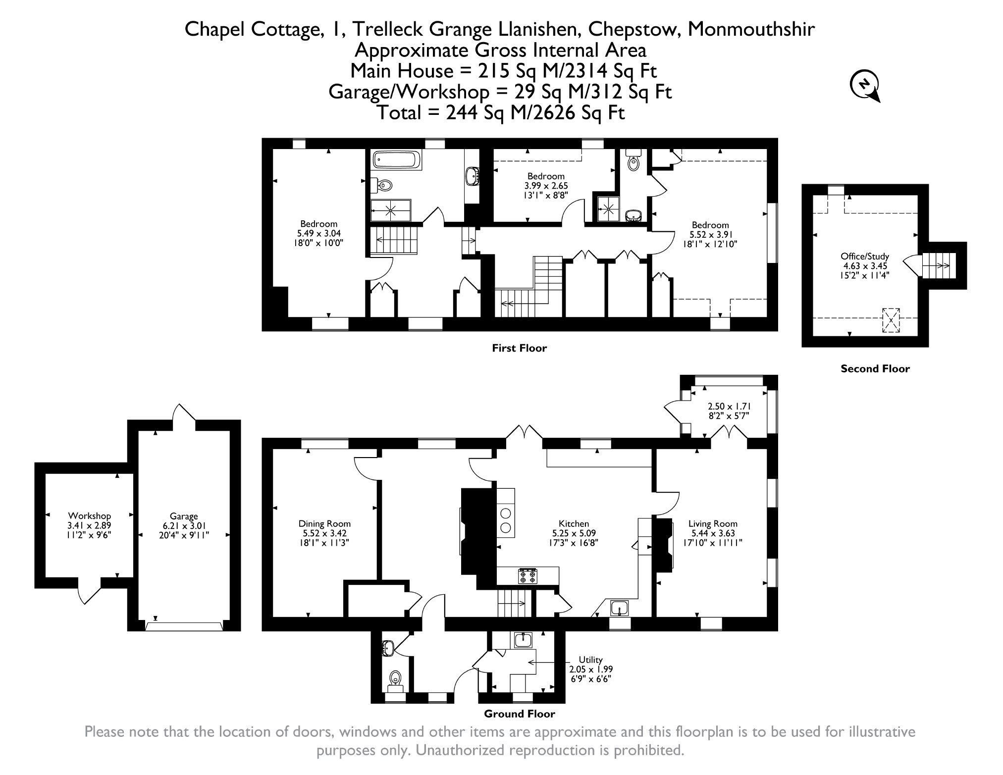 Chapel Cottage 1, Trelleck Grange, Llanishen floorplan