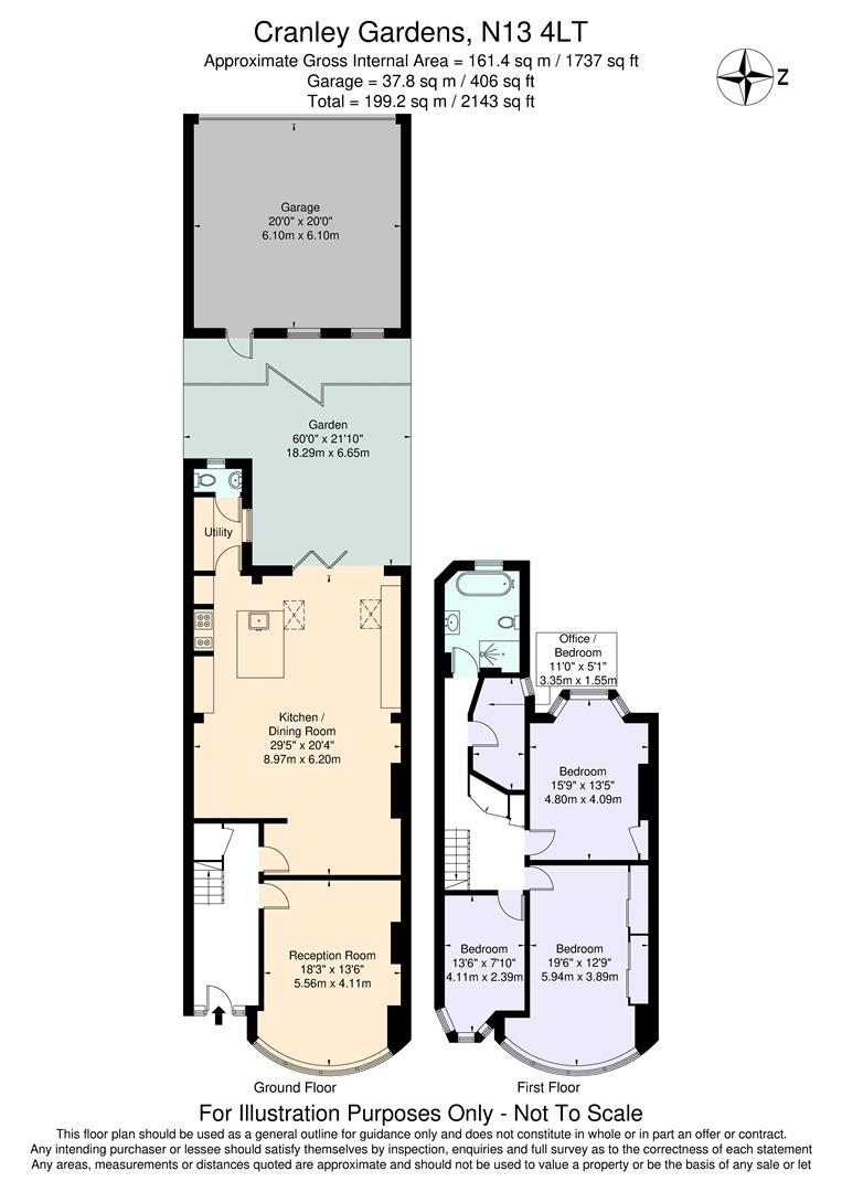 Cranley Gardens, Palmers Green, N13 floorplan