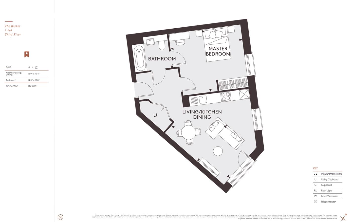 507, The Barker, Birmingham floorplan