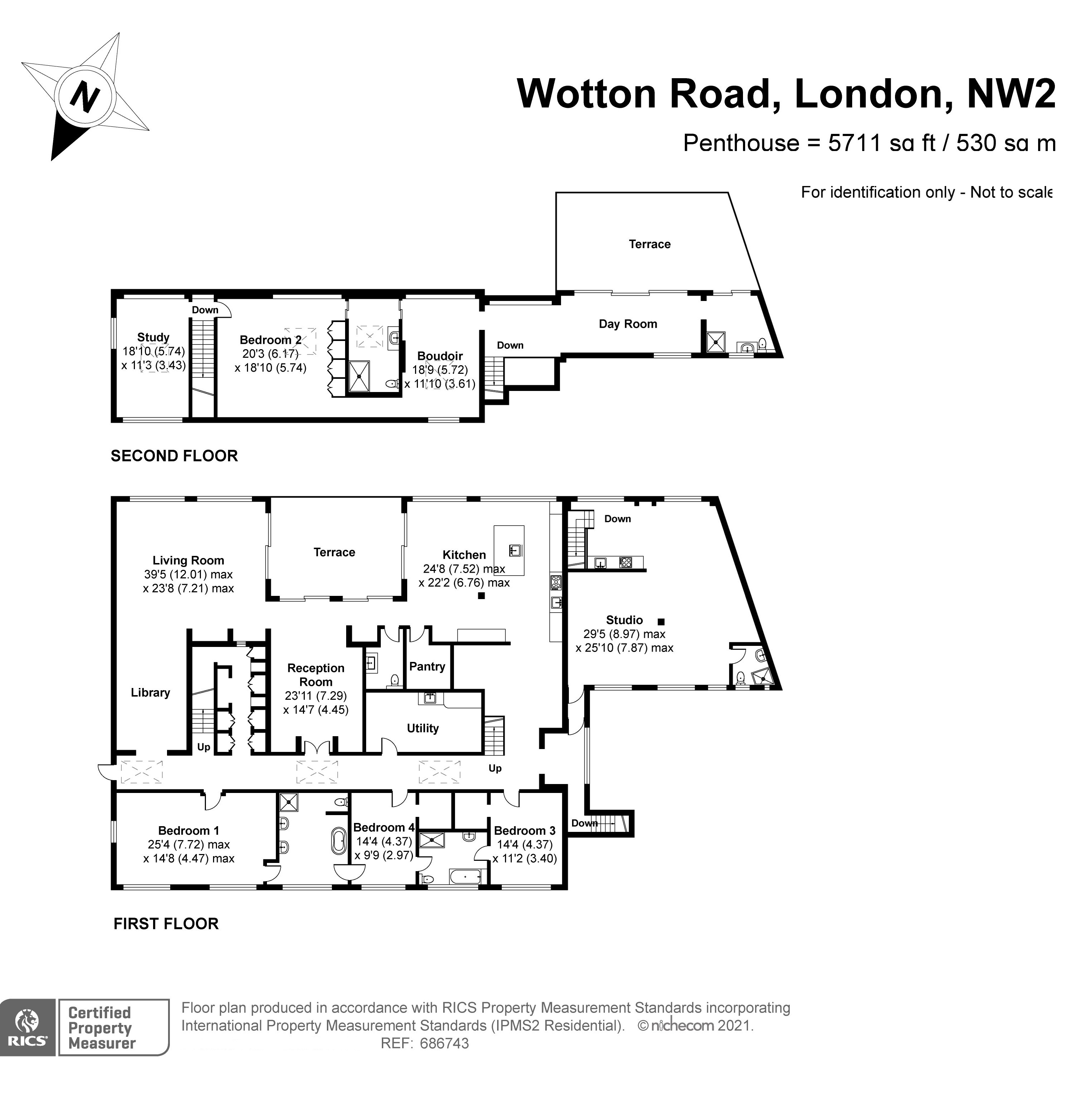 The Penthouse, 16, Wotton Road, London floorplan