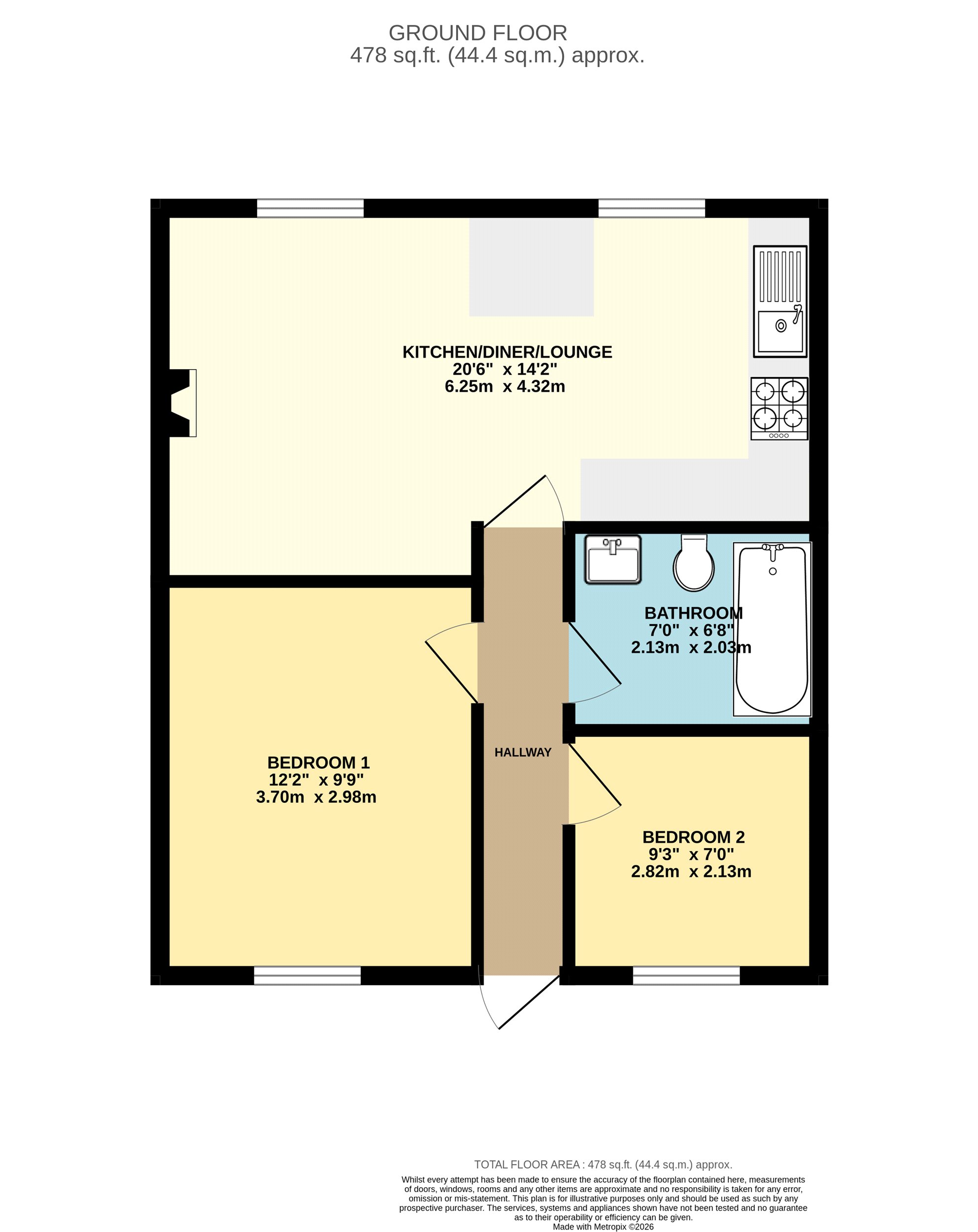 Flat 3 3 Larkstone Crescent, Ilfracombe Devon, Devon floorplan