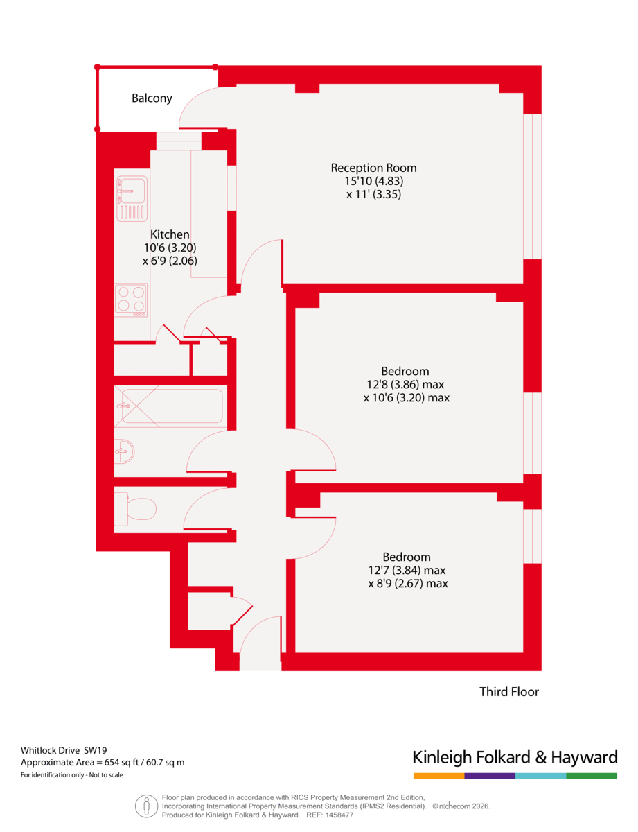 Flat 13 Edgecombe House,, Whitlock Drive, Southfields floorplan