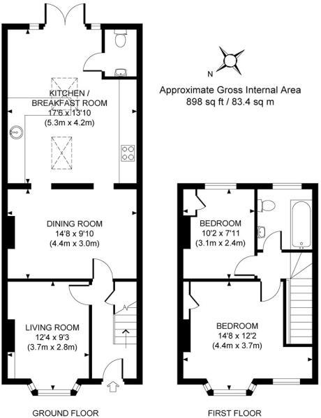 2 Bedrooms Terraced house for sale in Boundary Road, Woking GU21