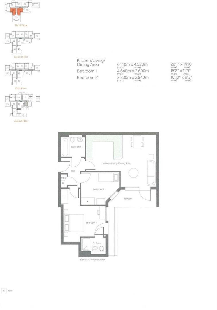 Flat 36, 10, Sovereign Walk, Victoria Road, Horley floorplan