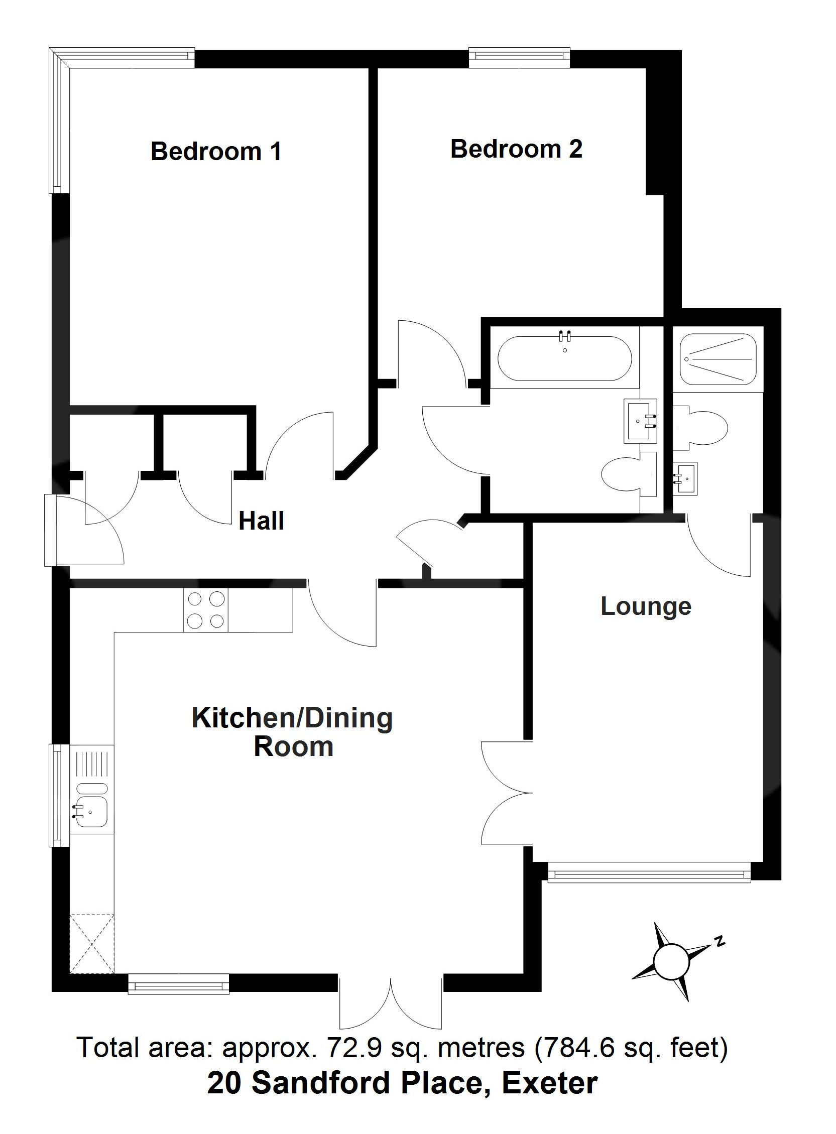 20, Sanford Place, Exeter floorplan