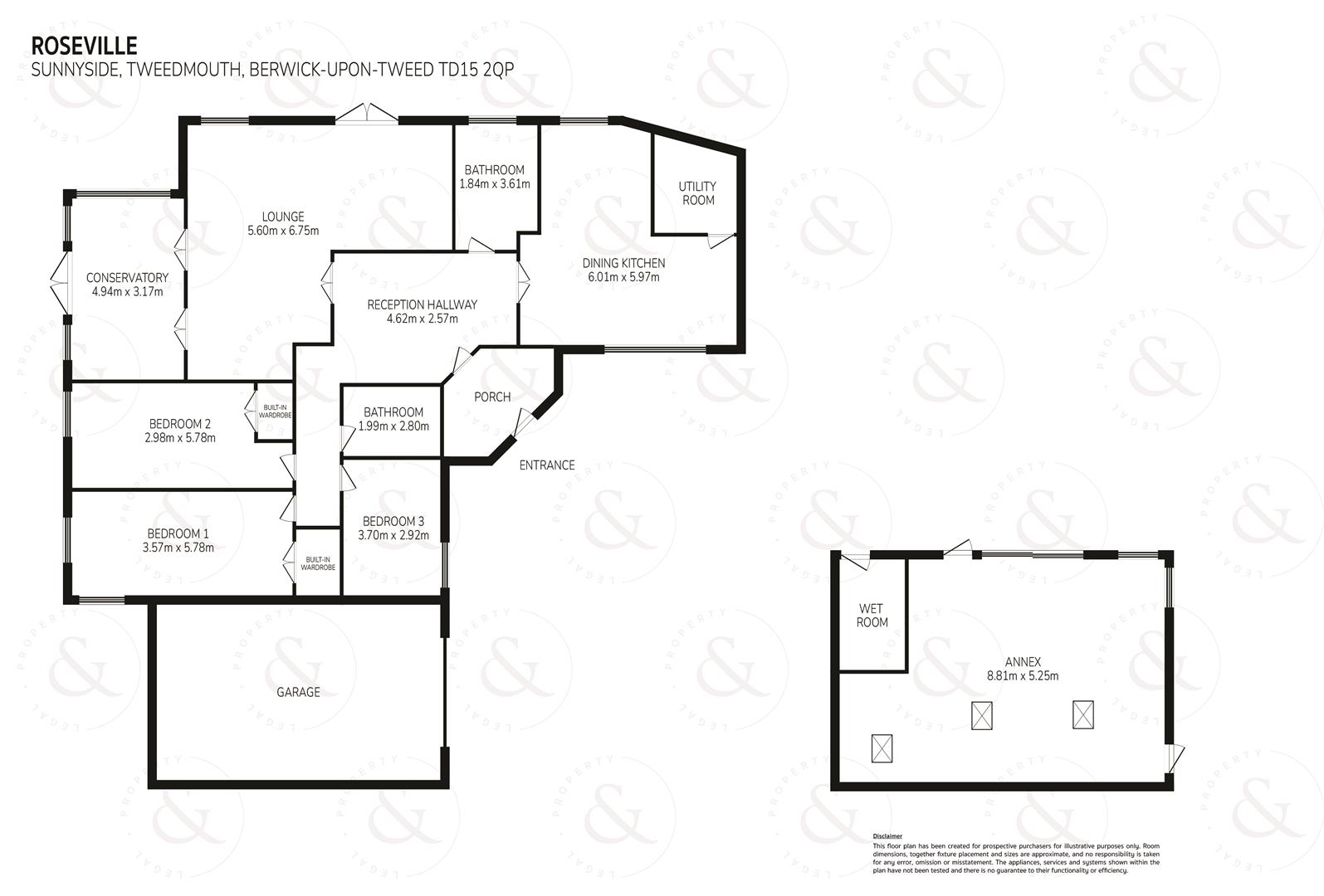 Roseville & Annex, Sunnyside, Tweedmouth floorplan