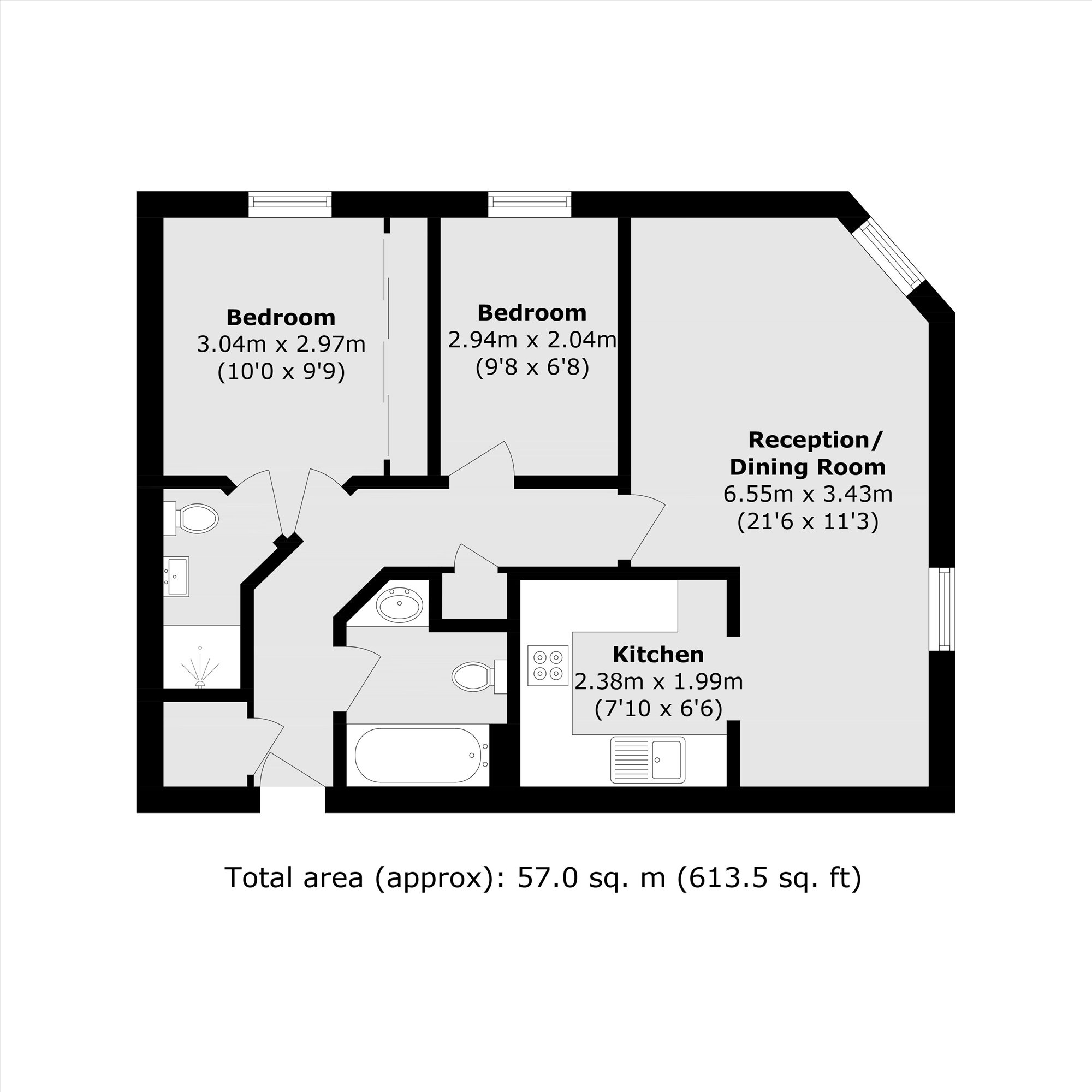 Flat 6, Burleigh Lodge, 36, Montague Road, London floorplan