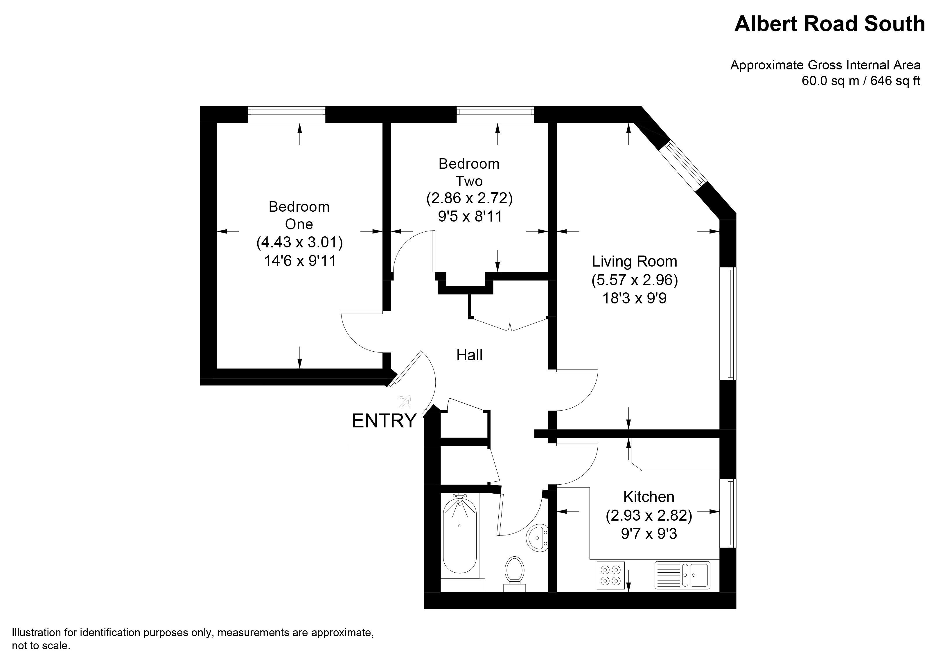 Flat 9, Hatley Court, 81, Albert Road South, Malvern floorplan