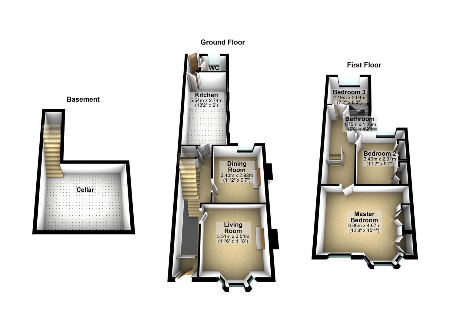 3 Bedrooms Terraced house to rent in Adams Avenue, Abington, Northampton NN1