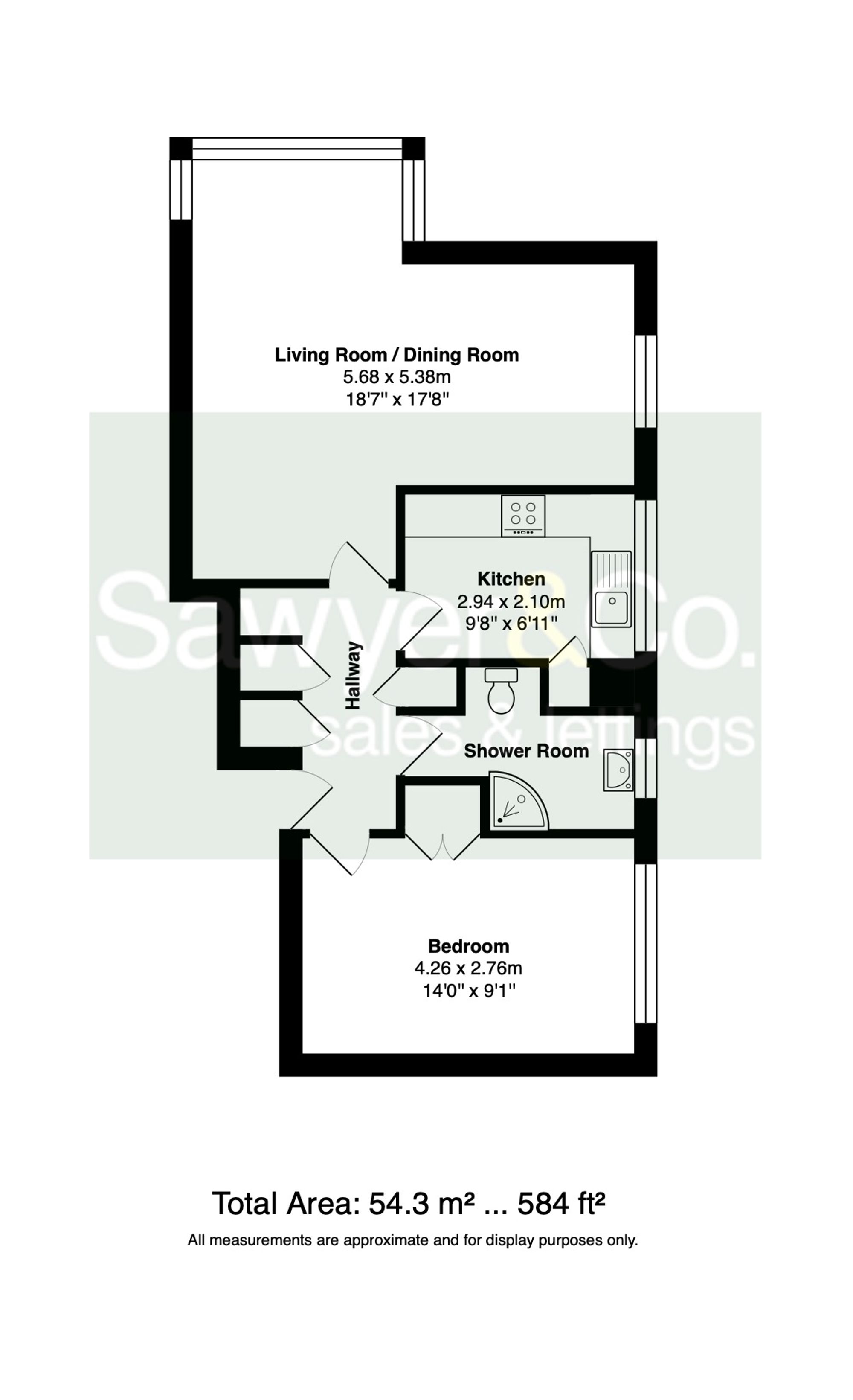 Flat 35, Berriedale House 251-255 Kingsway, Hove floorplan