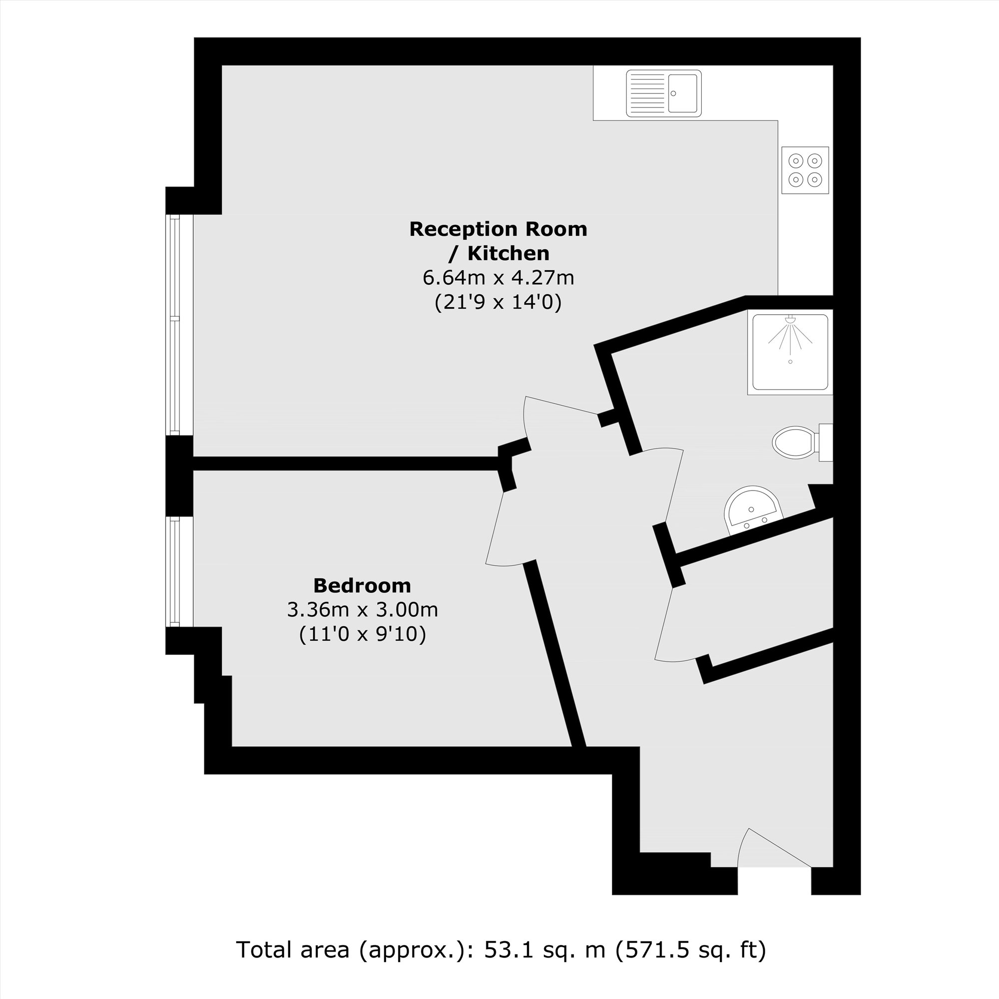 Flat 1, 21, Warple Way, London floorplan