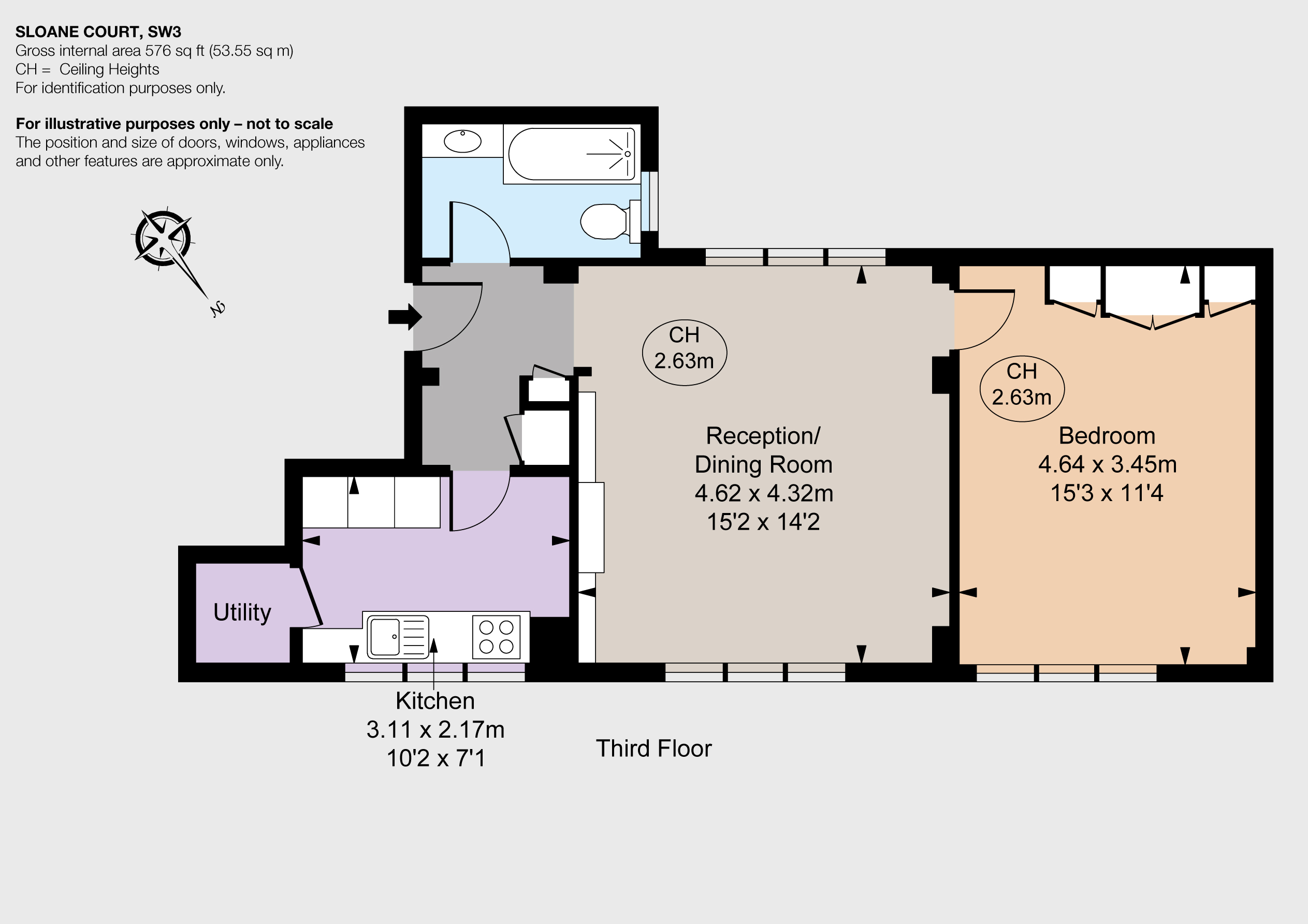 Flat 12, 1, Sloane Court East, London floorplan