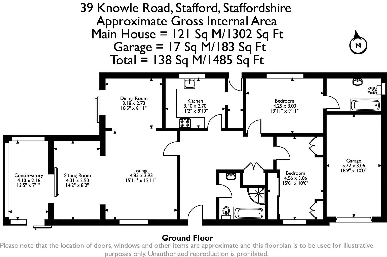 Knowle Road, Stafford ST17, 2 bedroom detached bungalow for sale
