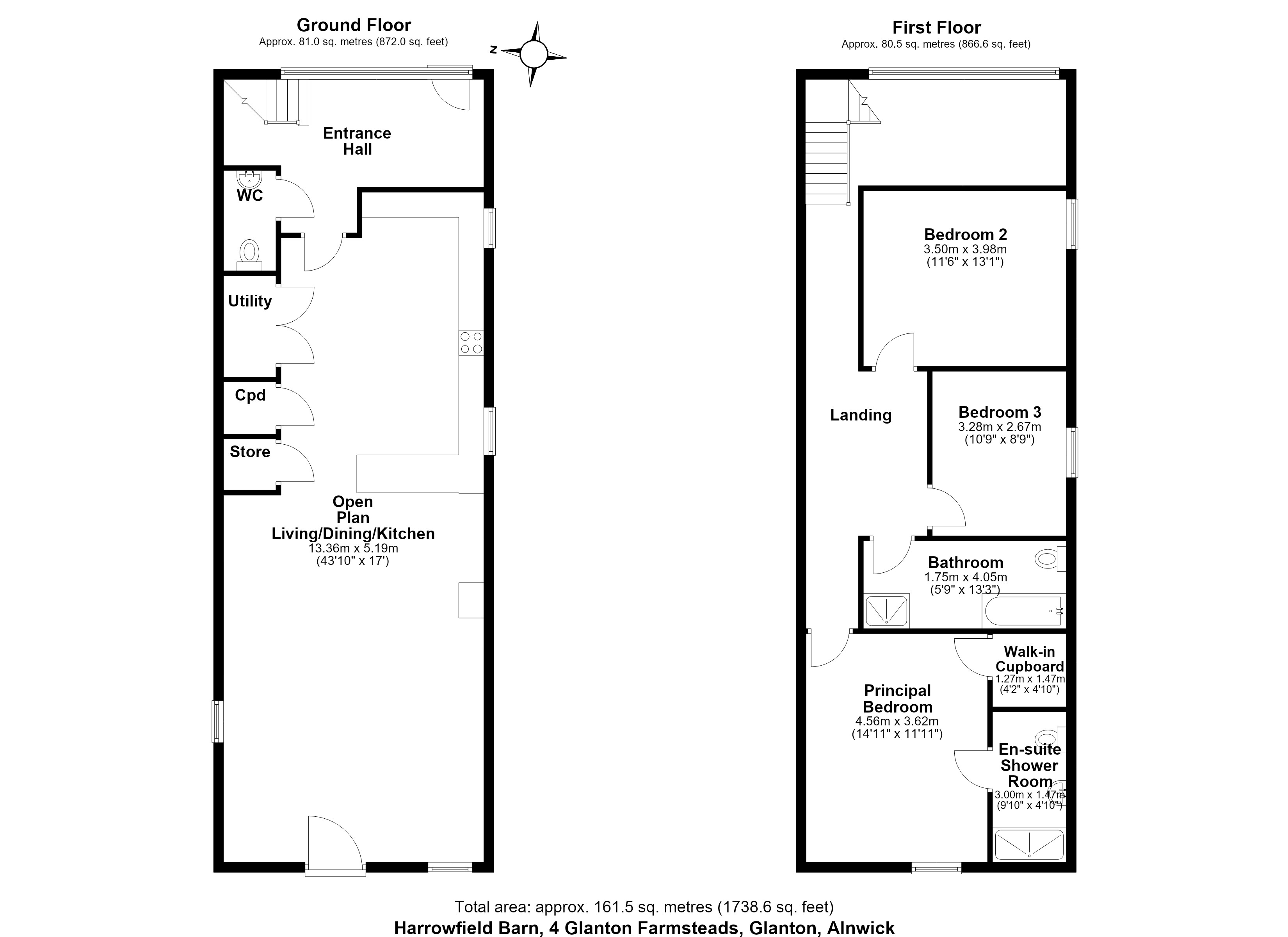 HARROWFOLD BARN, HARROWFOLD BARN, GLANTON FARMSTEADS, GLANTON floorplan