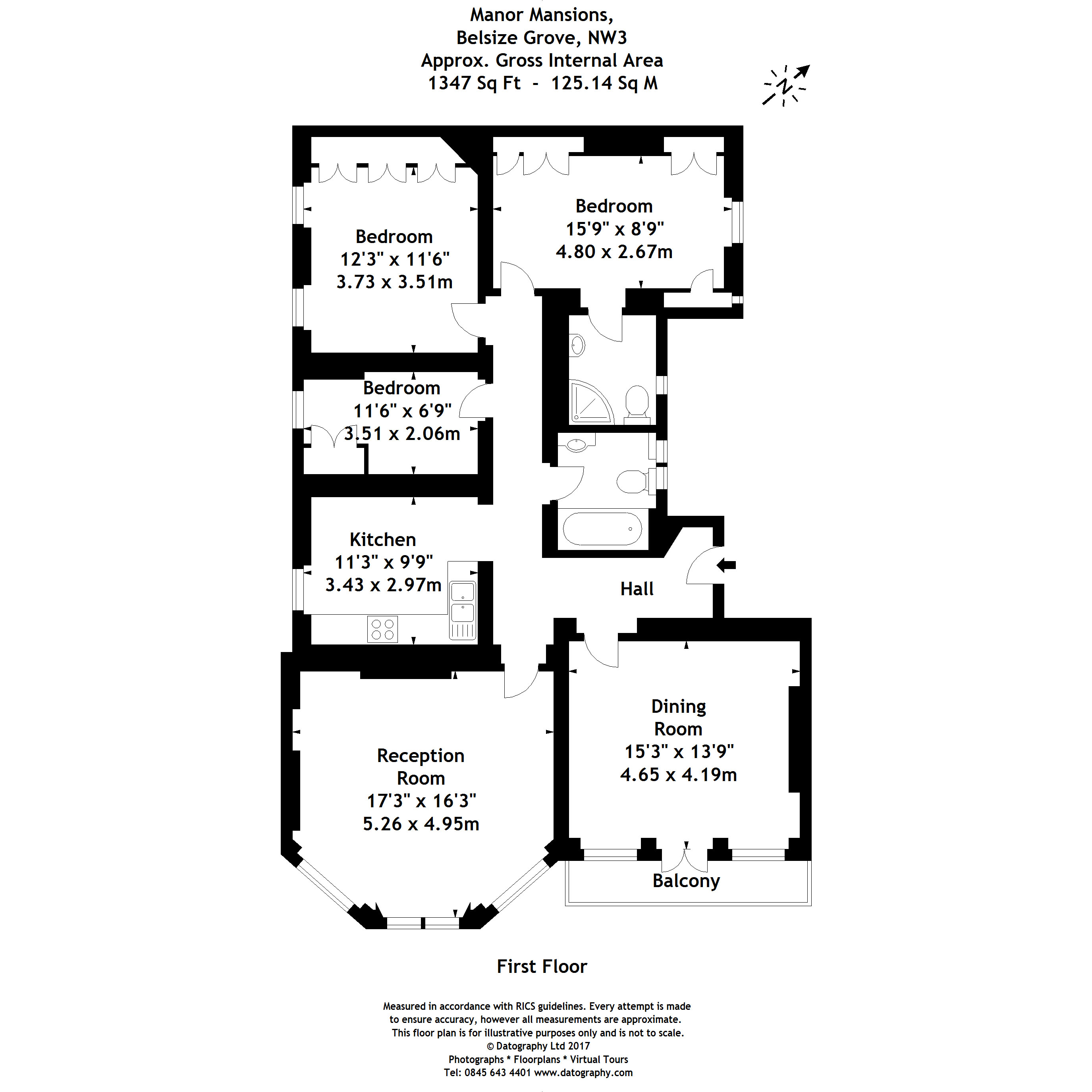 3 Bedrooms Flat to rent in Belsize Grove, London NW3