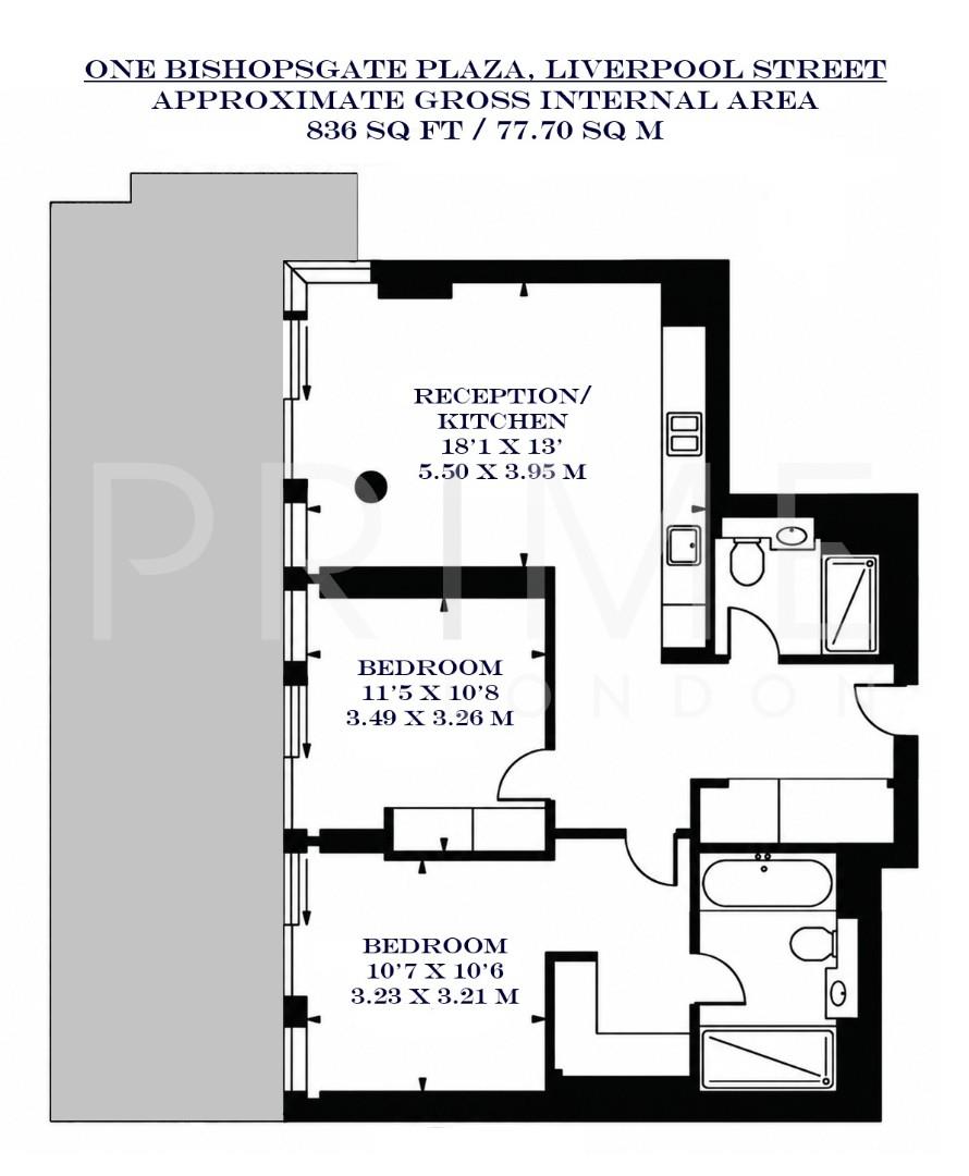 2609, One Bishopsgate Plaza, 80 Houndsditch floorplan