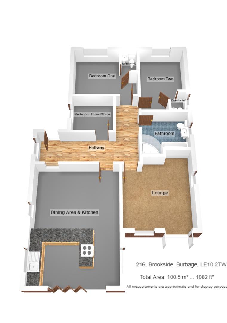 Brookside, Burbage, Hinckley LE10, 3 bedroom detached bungalow for sale