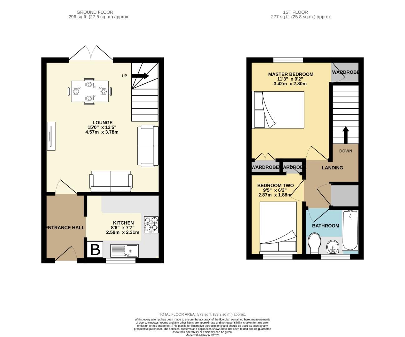 17, Warkworth Close, Sandy floorplan