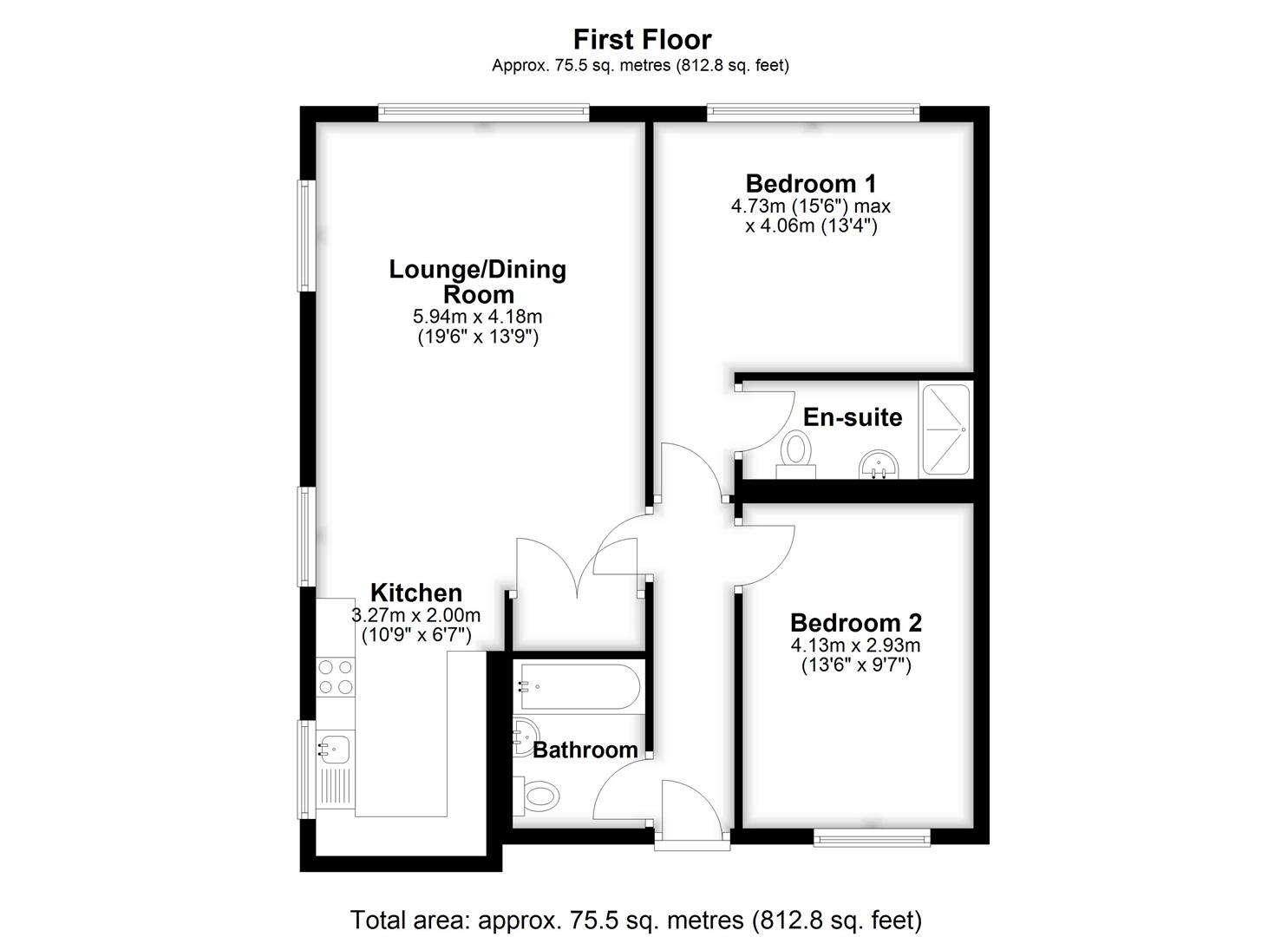 Flat 1, 78, High Street, Bristol floorplan