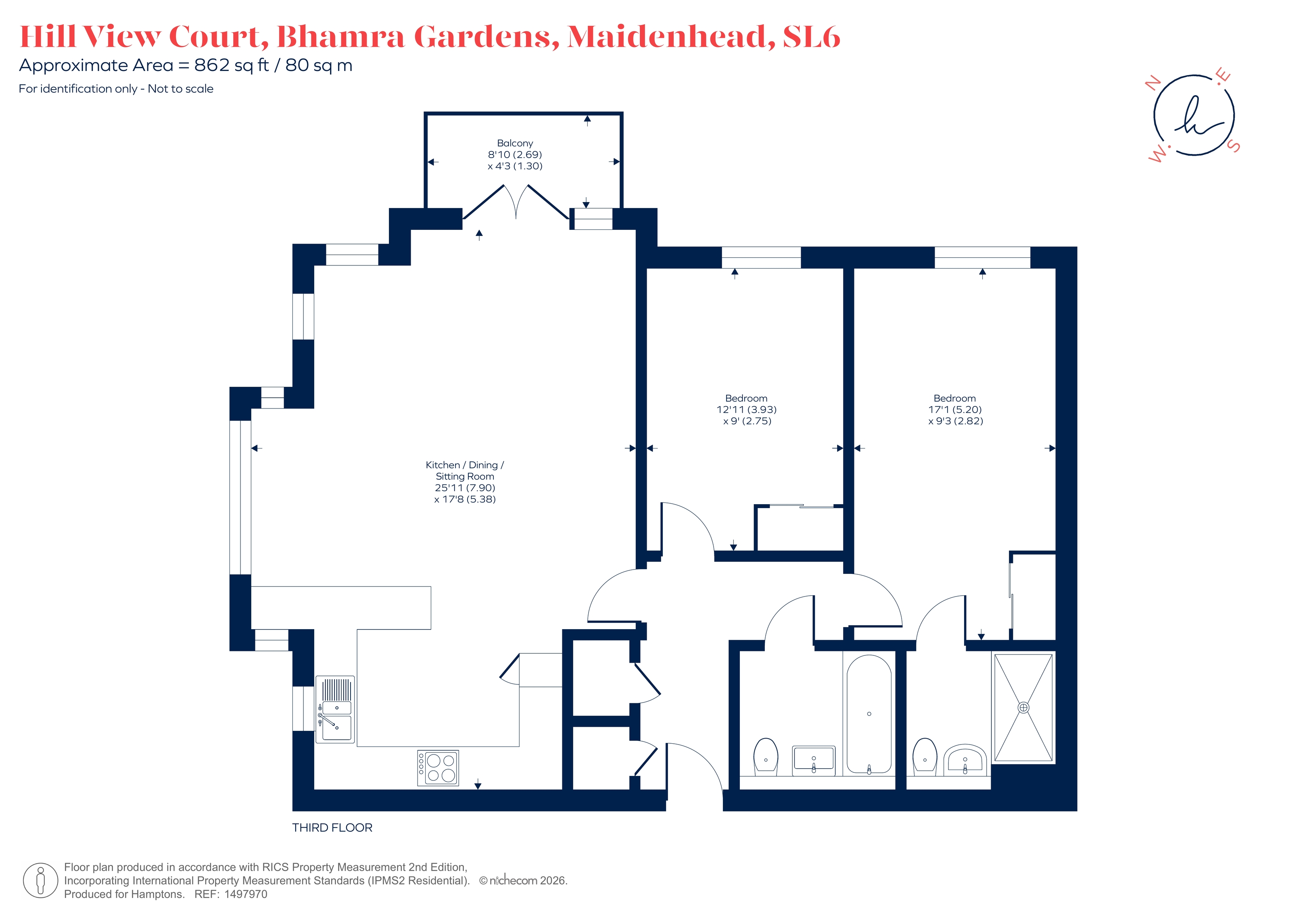 Flat 9, Hill View Court, 13, Bhamra Gardens, Maidenhead floorplan
