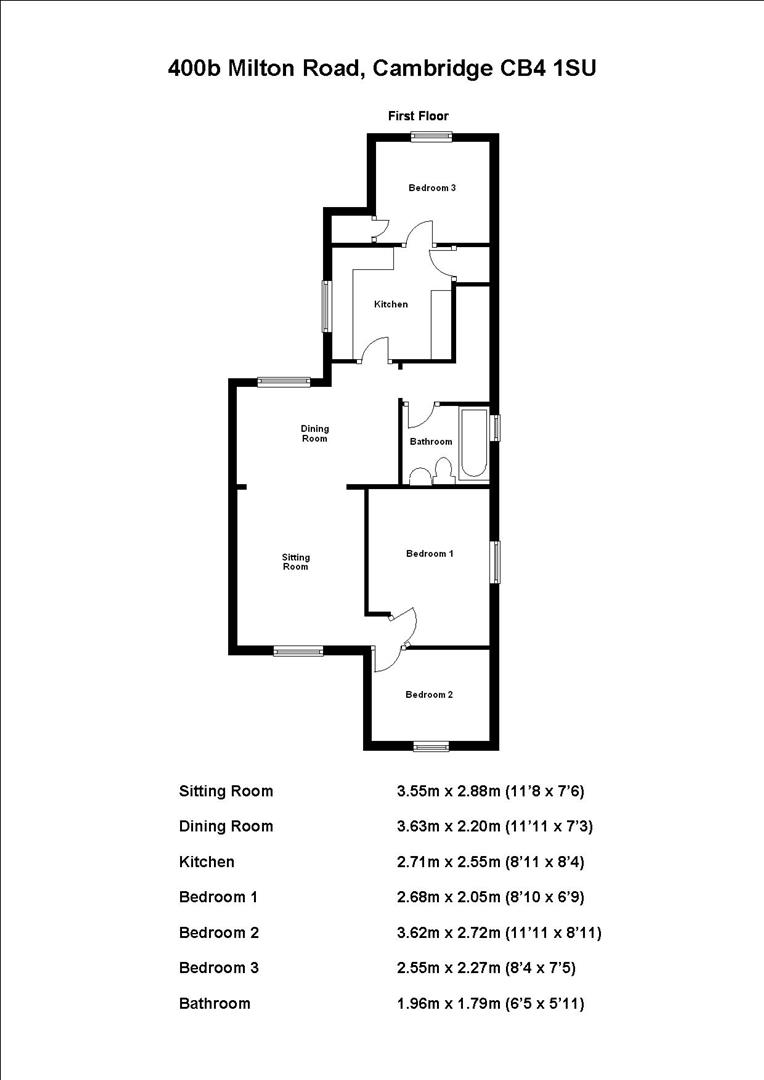 400b, Milton Road, Cambridge floorplan