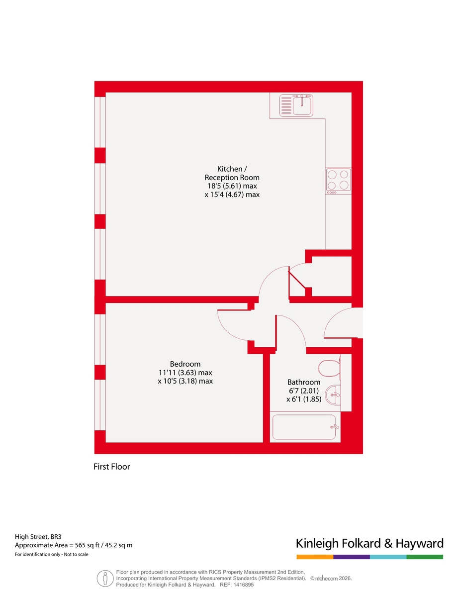 Flat 2, St. Brides House, 32, High Street, Beckenham floorplan