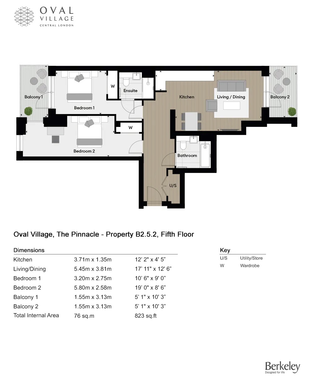 Oval Village, Oval Village, Oval, The Pinnacle, Kennington Lane, London floorplan