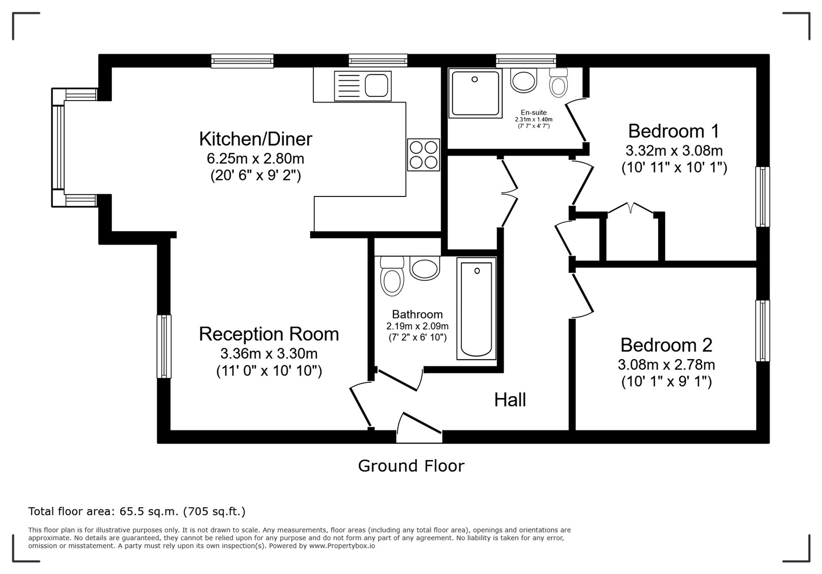 Flat 1, Bridgecroft House, 8, Brunswick Road, Camberley floorplan