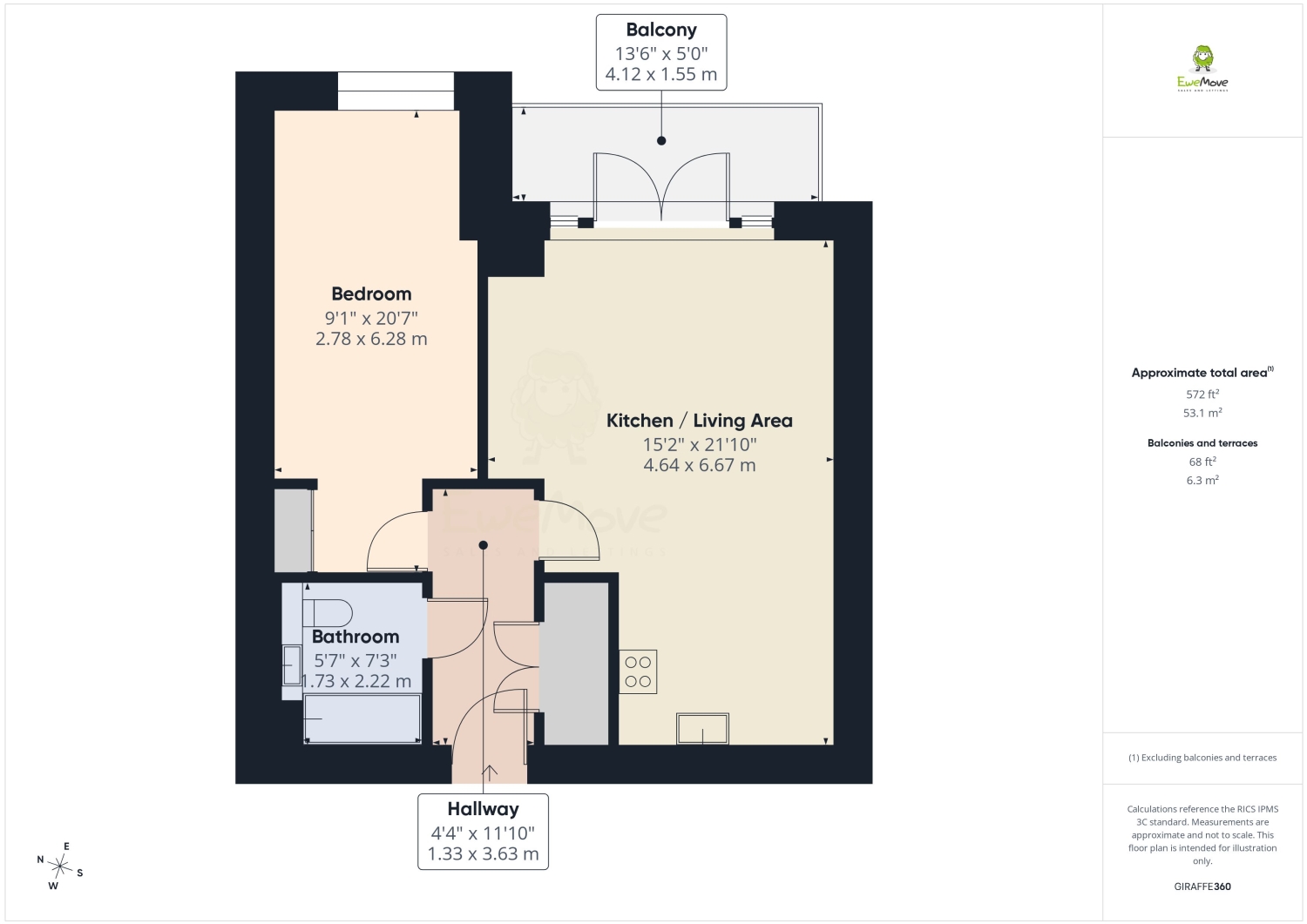 Flat 39, Starling Court, 1 Nest Way, London floorplan