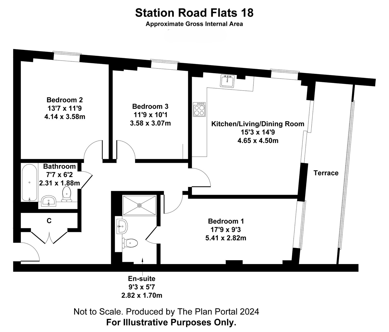 Flat 18b, Junction Court, Watford floorplan