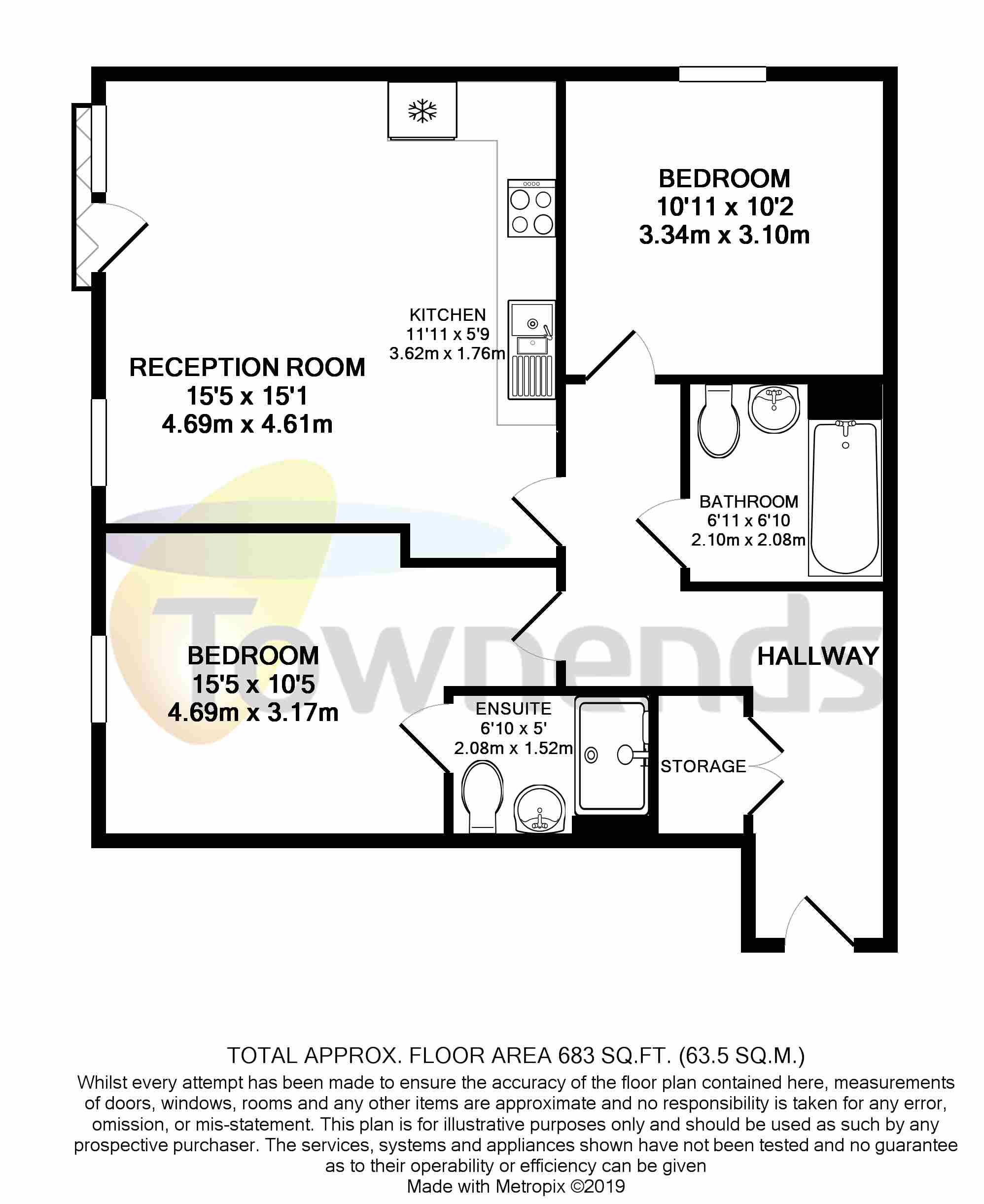 2 Bedrooms Flat for sale in Tudor Court, 45 Connersville Way, Croydon CR0