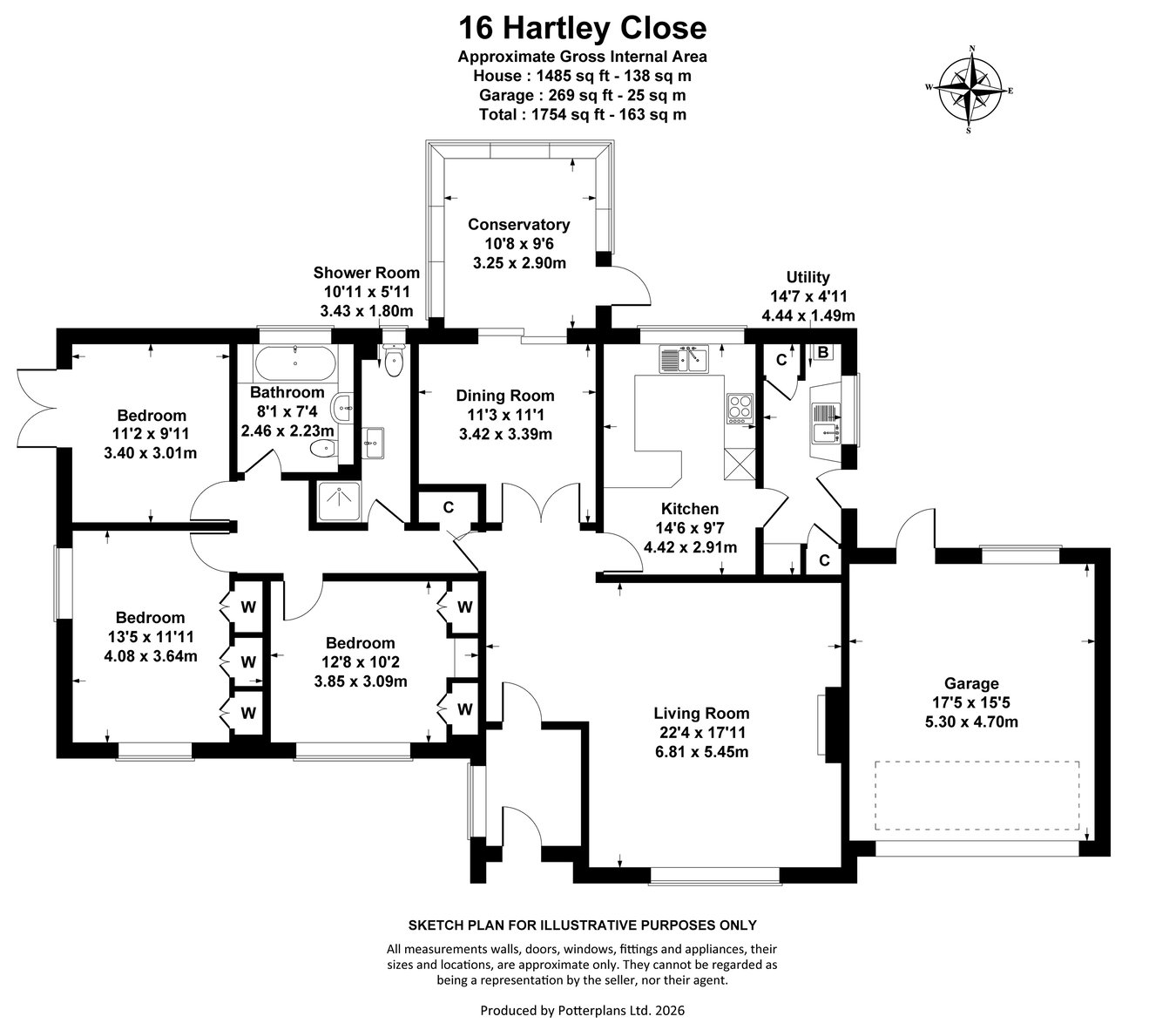16, Hartley Close, Cheltenham floorplan