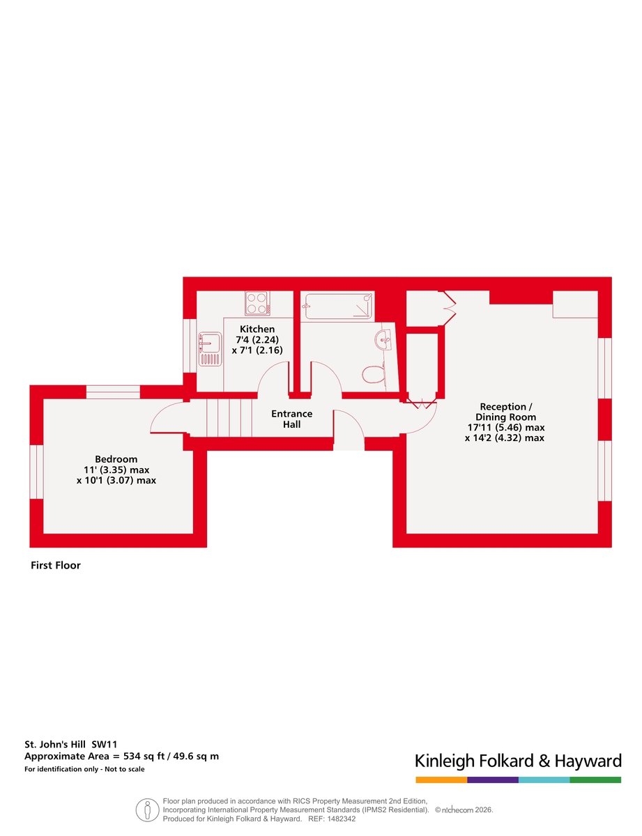 Flat A, 117, St John's Hill, London floorplan