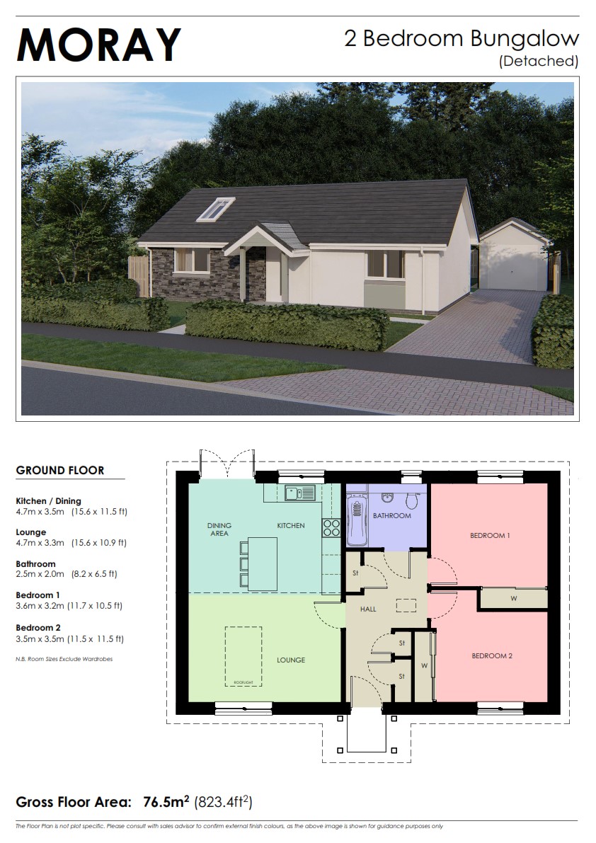 Plot 94 Pitcrocknie Village, Moray & Sunroom, Alyth floorplan
