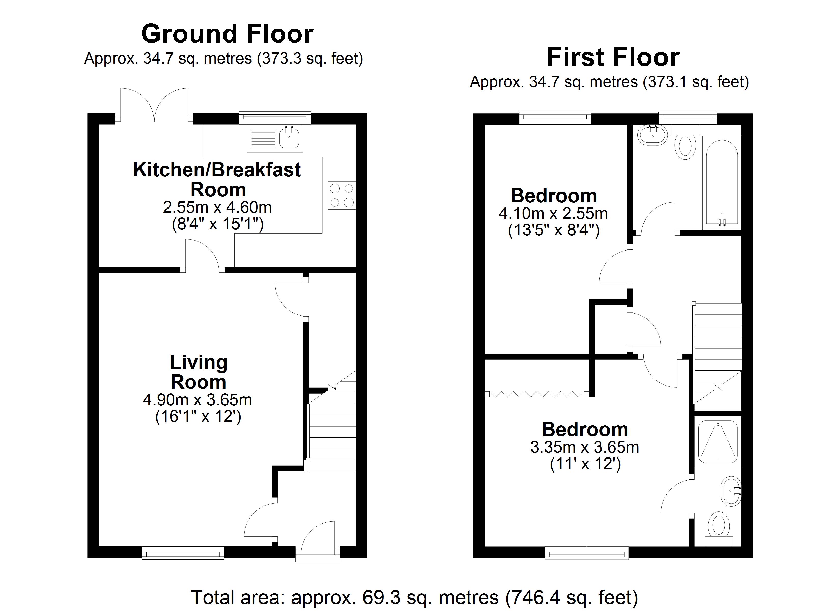 2 Bedrooms Terraced house for sale in Argent Close, Egham TW20