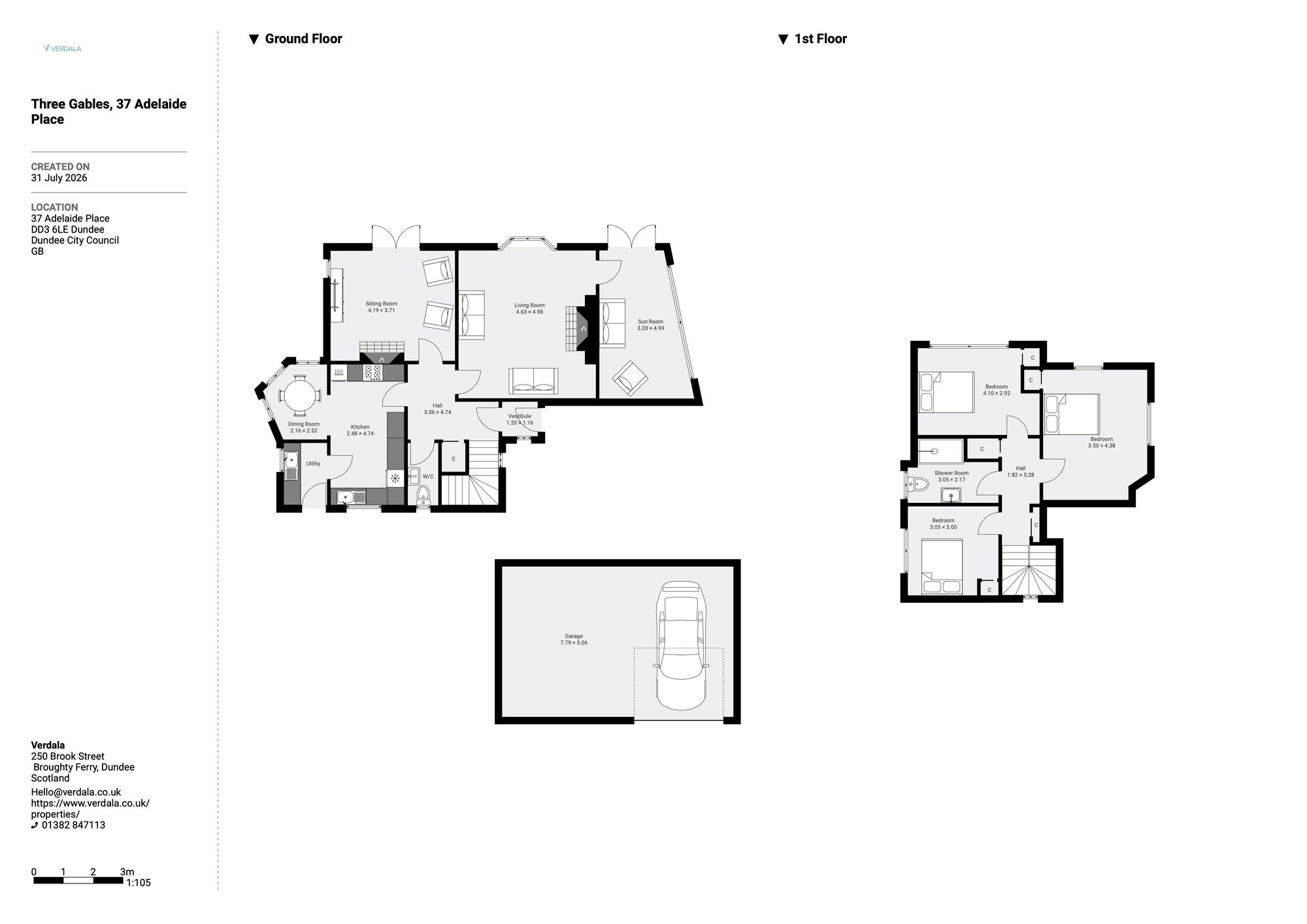 Three Gables, 37 Adelaide Place, Dundee floorplan
