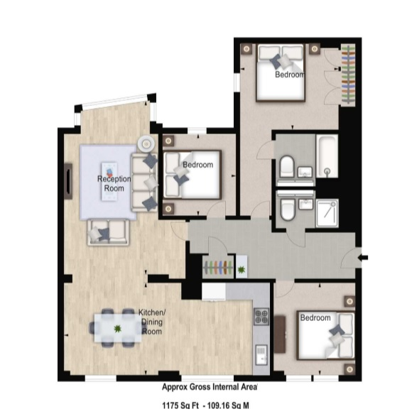 3 Bedrooms Flat to rent in Merchant Square East, Paddington, London W2