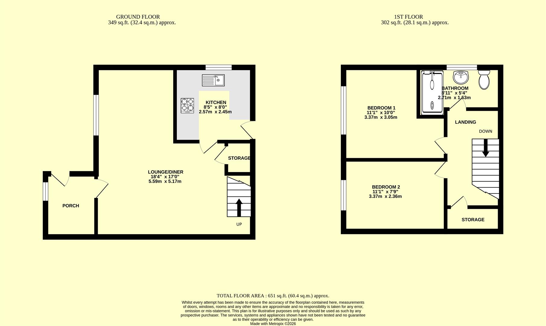 1 Town Cottages, High Street, Chard floorplan