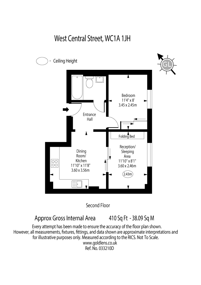 Flat 3, 14, West Central Street, London floorplan