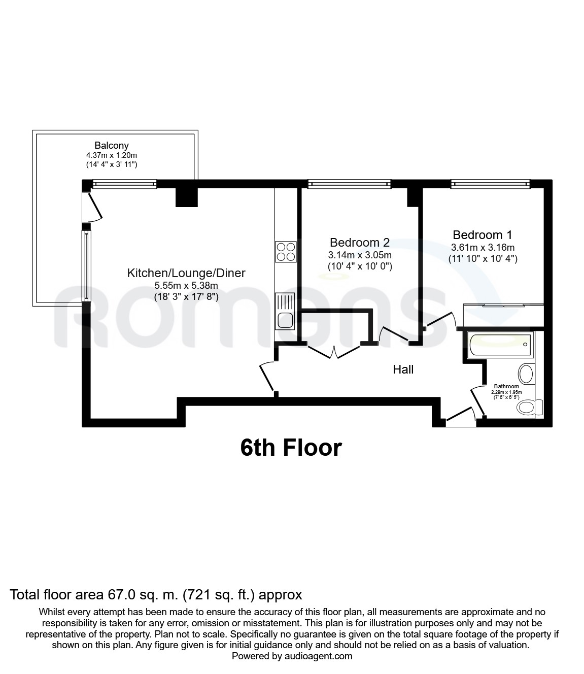 2 Bedrooms Flat to rent in Skyline Plaza, Basingstoke RG21