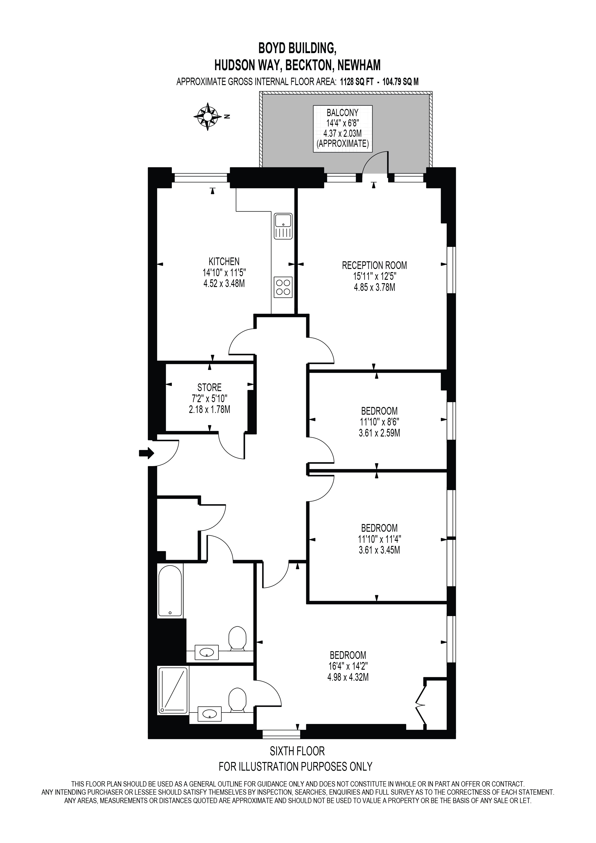 Flat 94 Boyd Building 3, Hudson Way, London floorplan