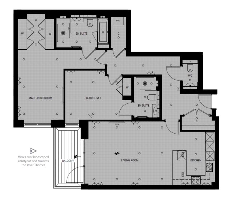 2 Bedrooms Flat for sale in Faulkner House, Tiery Lane, Hammersmith, London W6