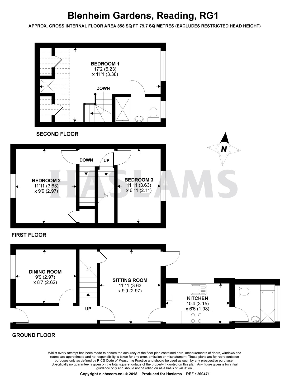 3 Bedrooms Terraced house for sale in Blenheim Gardens, Reading RG1