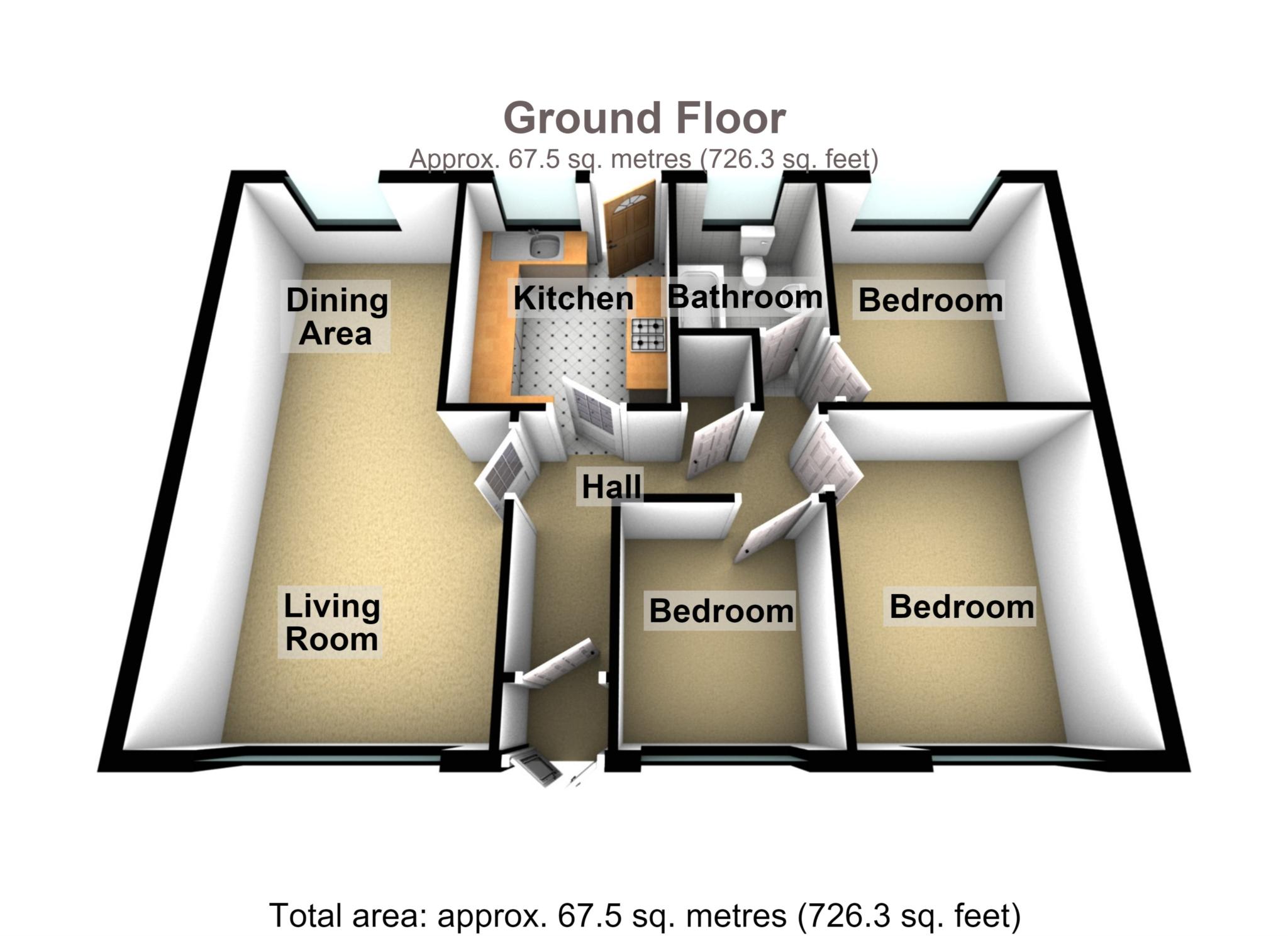 3, Bryngwyn Close, Borth floorplan
