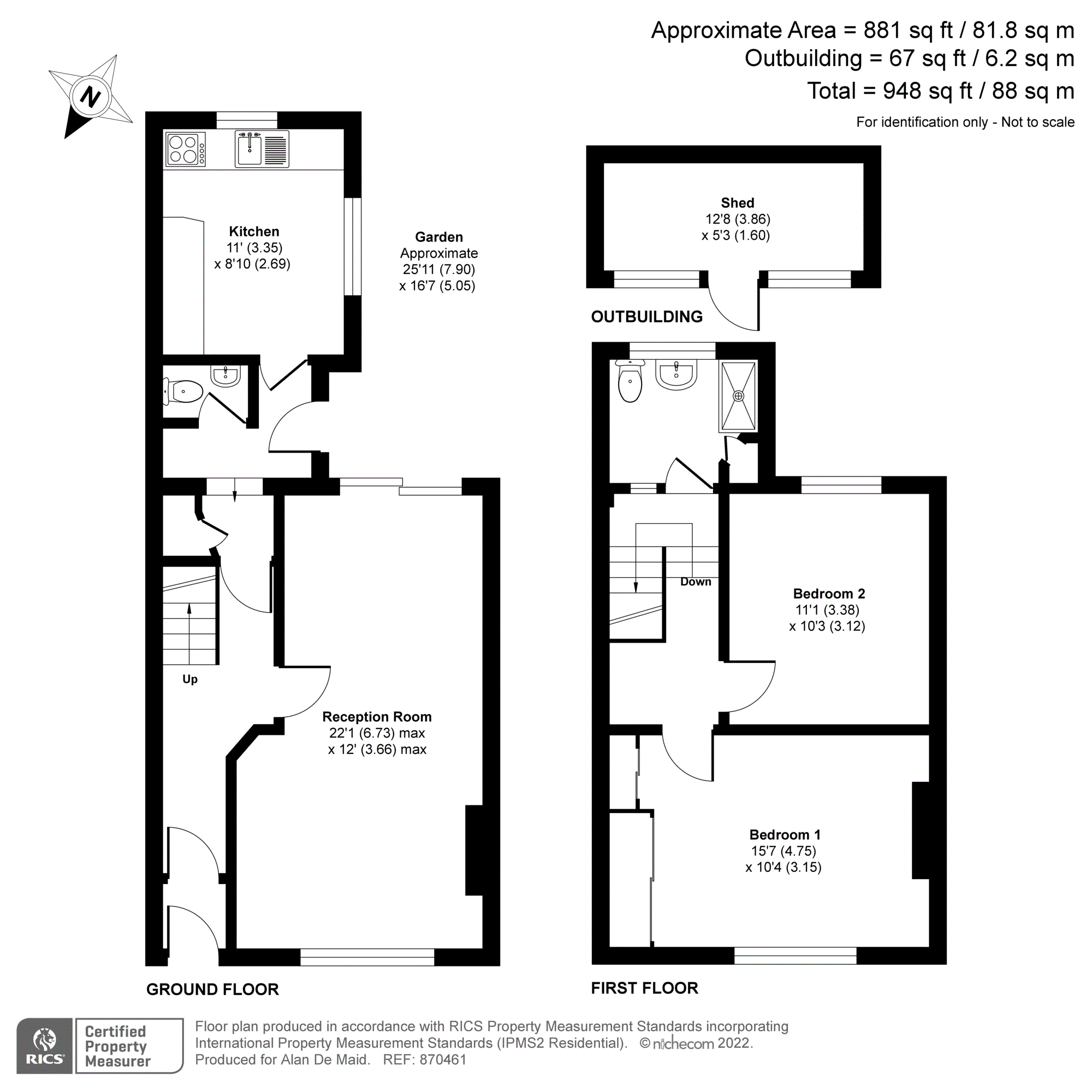 Belmont Road, Chislehurst BR7, 2 bedroom terraced house for sale