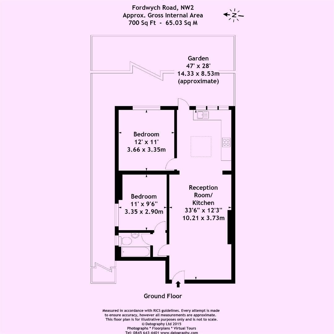 2 Bedrooms Flat to rent in Fordwych Road, West Hampstead, London NW2