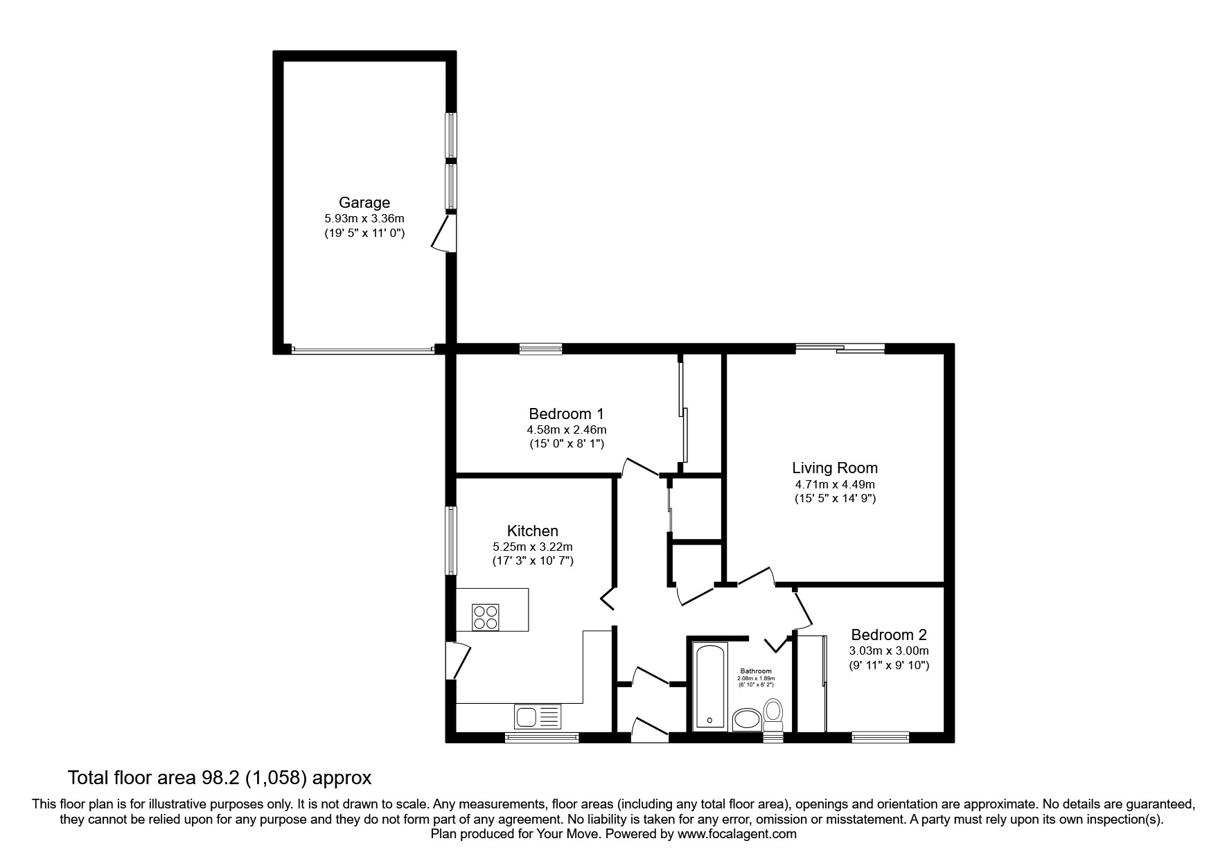 St. Peters Road, Duffus, Elgin, Moray IV30, 2 bedroom bungalow for sale